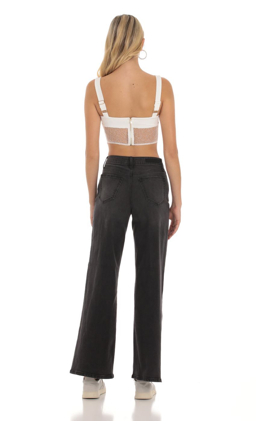 Sheer Lace Corset Top in White-Sunny Prom. All rights reserved.