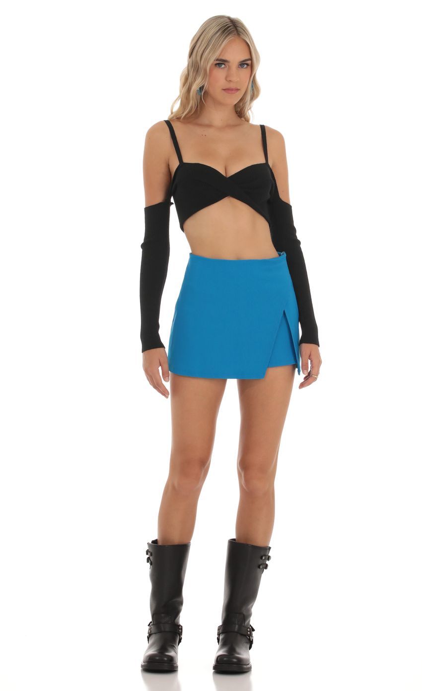 Side Slit Skort in Blue-Sunny Prom. All rights reserved.