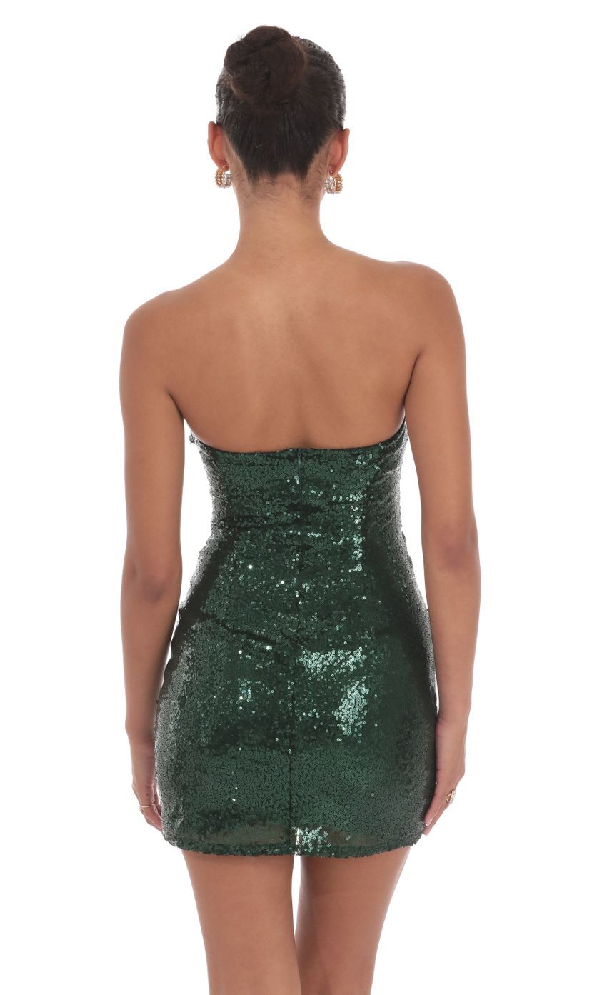 Sequin Strapless Cutout Dress in Green-Sunny Prom. All rights reserved.