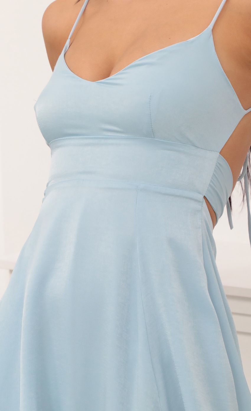 Tie A-line Dress in Powder Blue-Sunny Prom. All rights reserved.