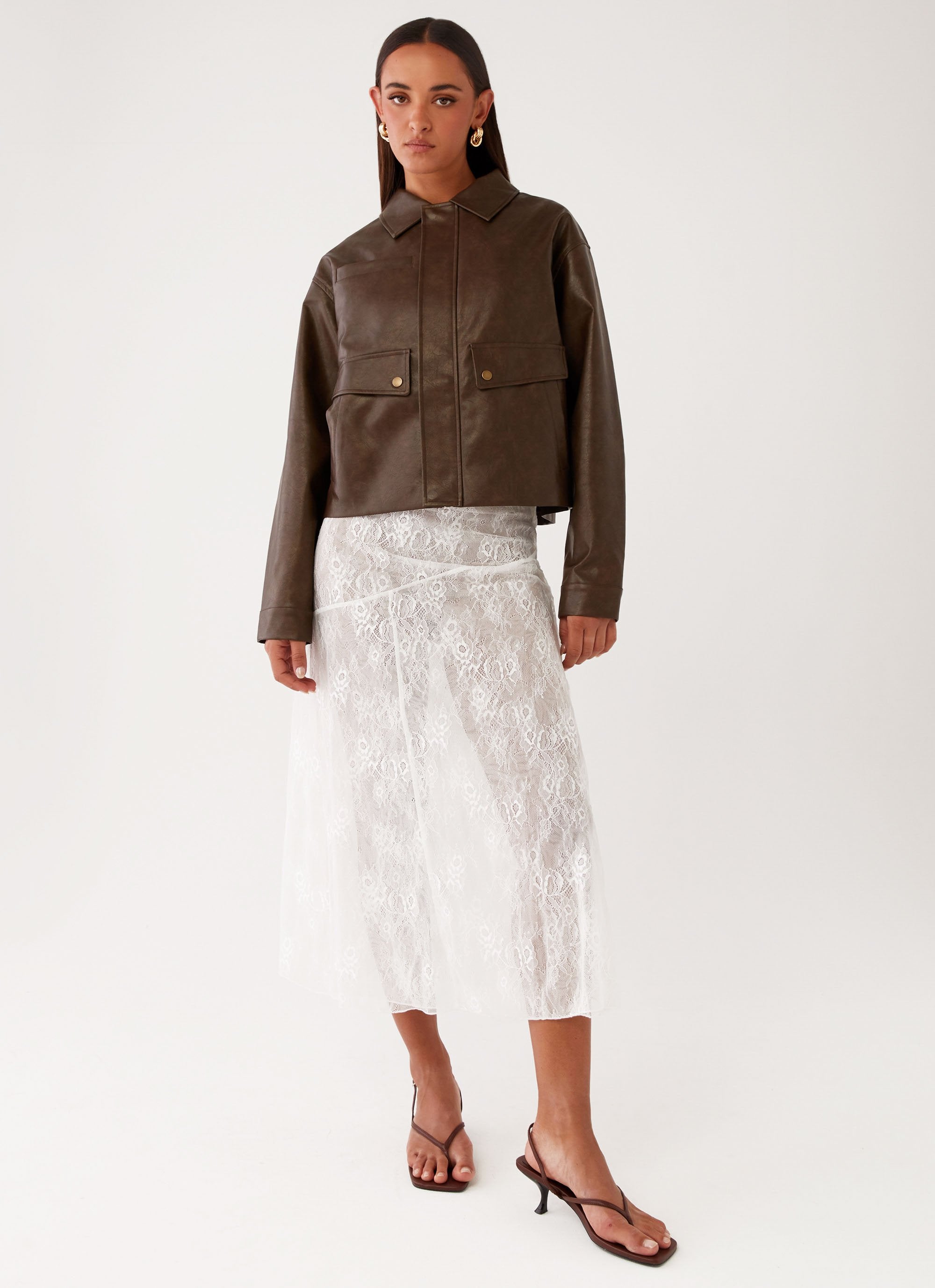 Alara Midi Skirt - White-Sunny Prom. All rights reserved.