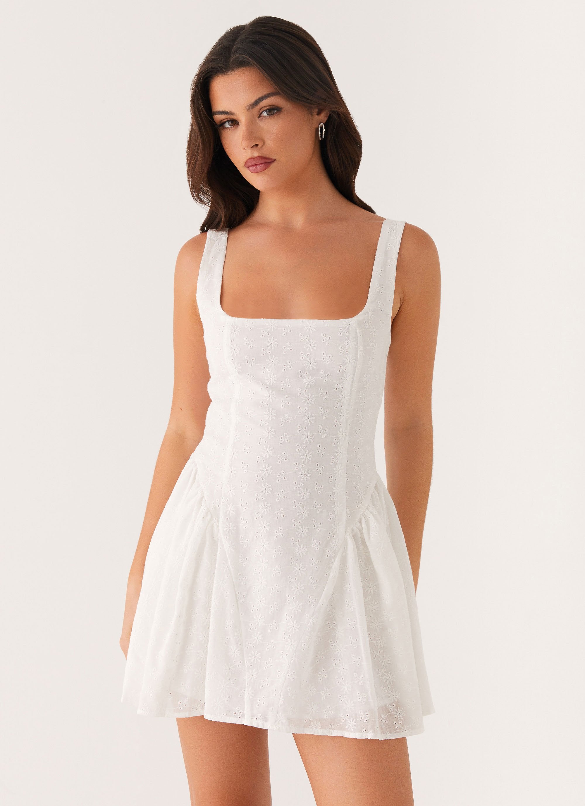 Alyssa Mini Dress - White-Sunny Prom. All rights reserved.