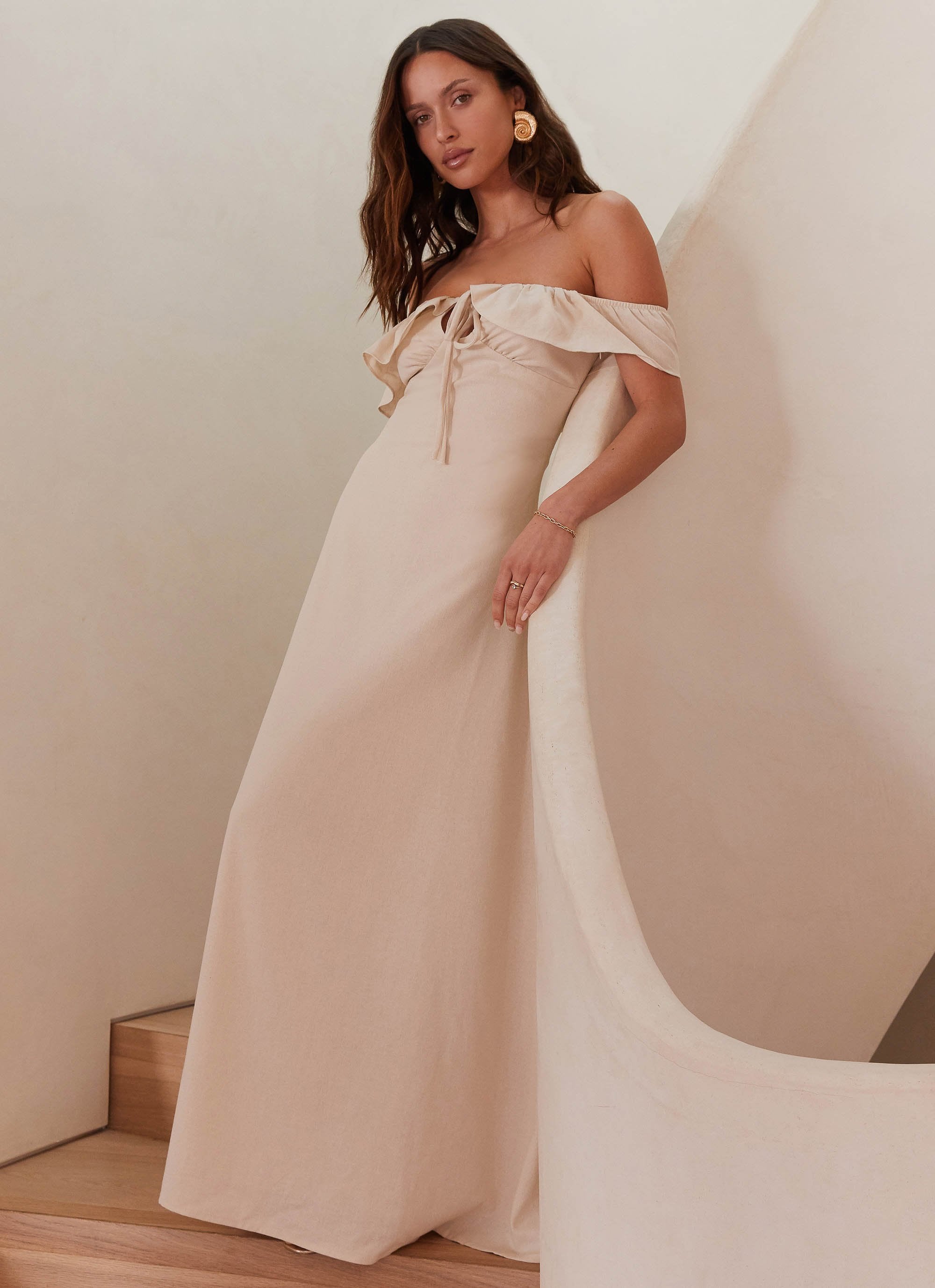 Amarosa Linen Maxi Dress - Natural-Sunny Prom. All rights reserved.