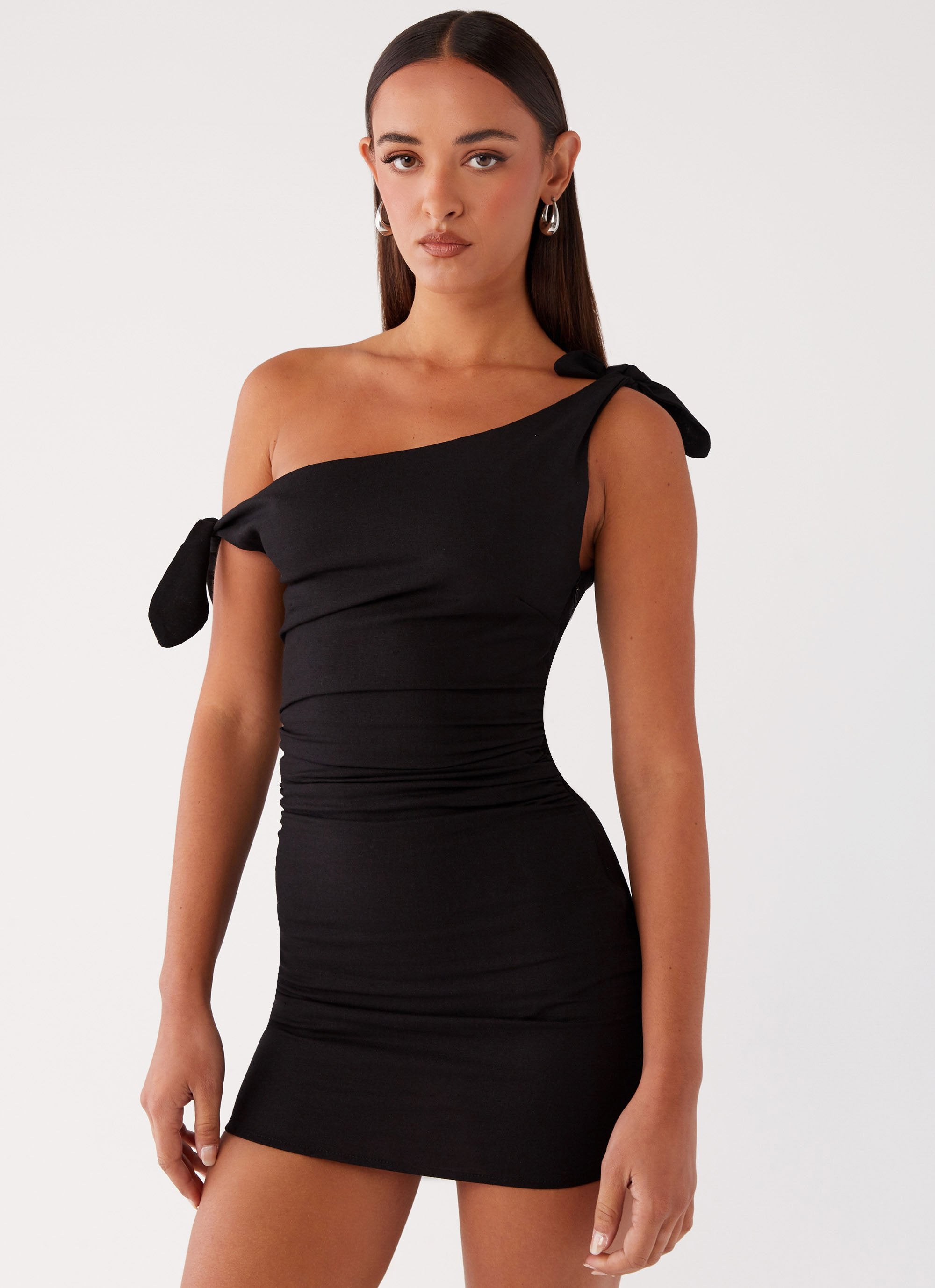 Amazonia Linen Mini Dress - Black-Sunny Prom. All rights reserved.