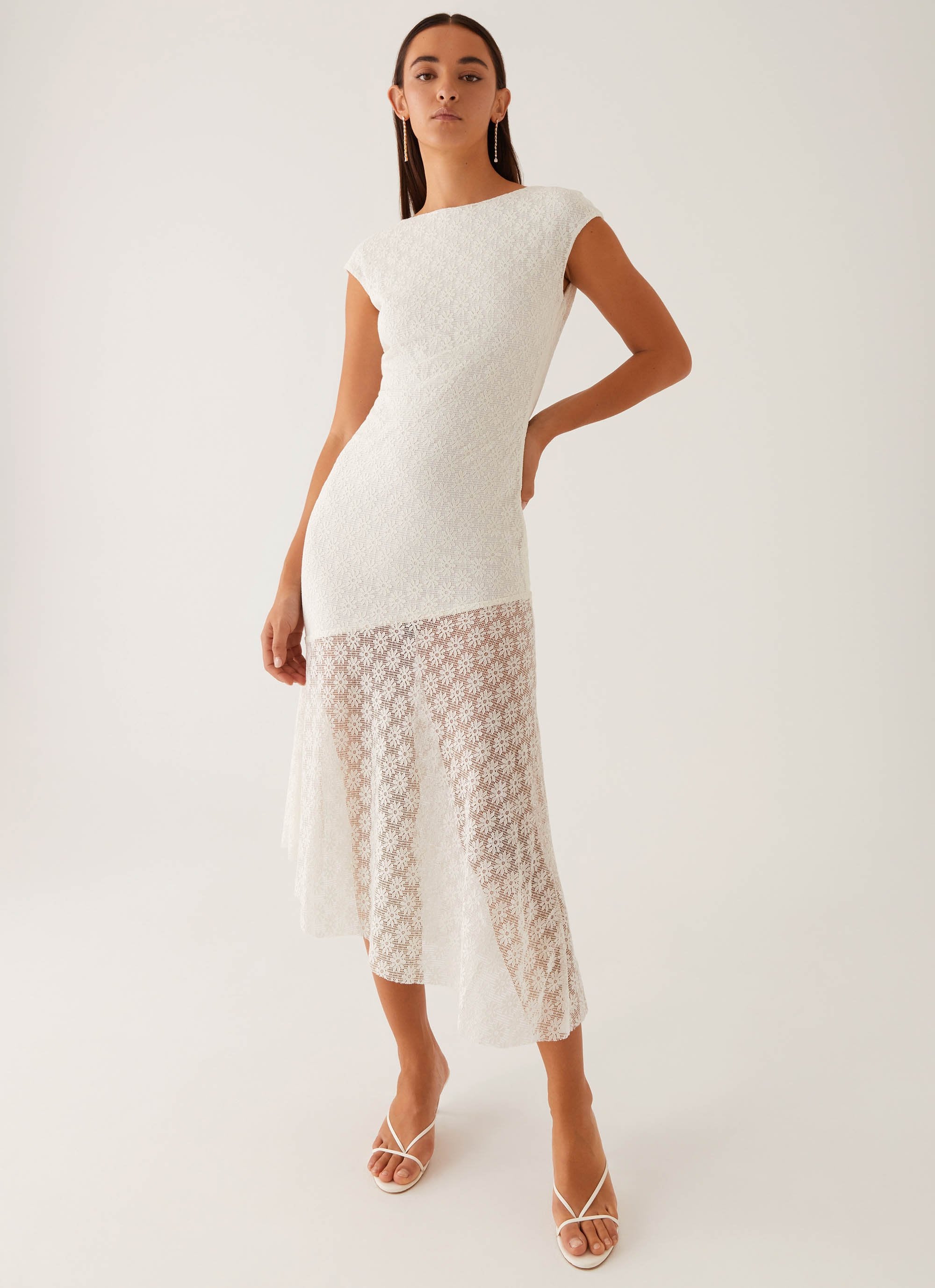Arielle Open Back Midi Dress - White-Sunny Prom. All rights reserved.