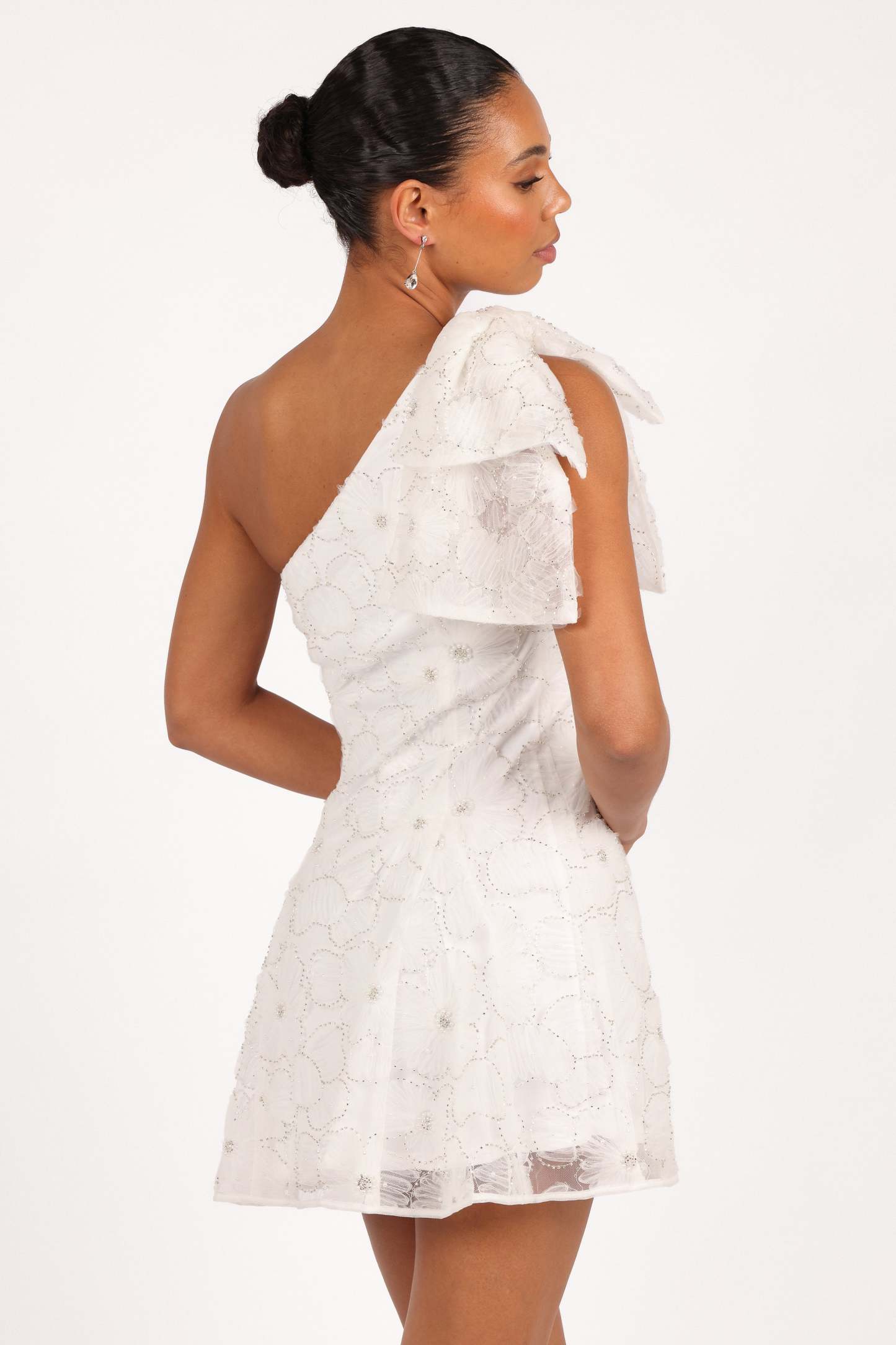 Ashly Off Shoulder Mini Dress - White-Sunny Prom