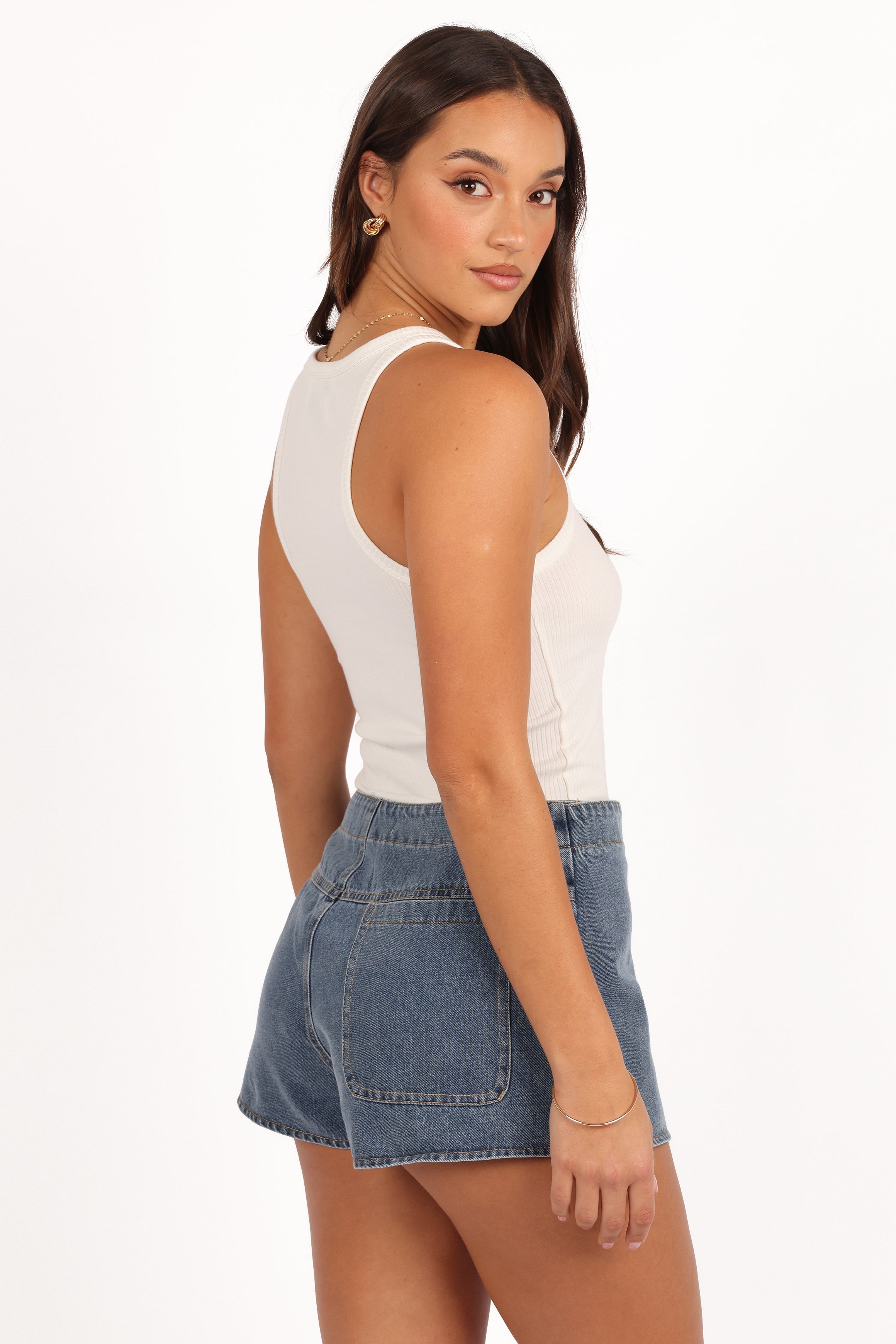 Ashton Denim Skort - Medium Wash-Sunny Prom
