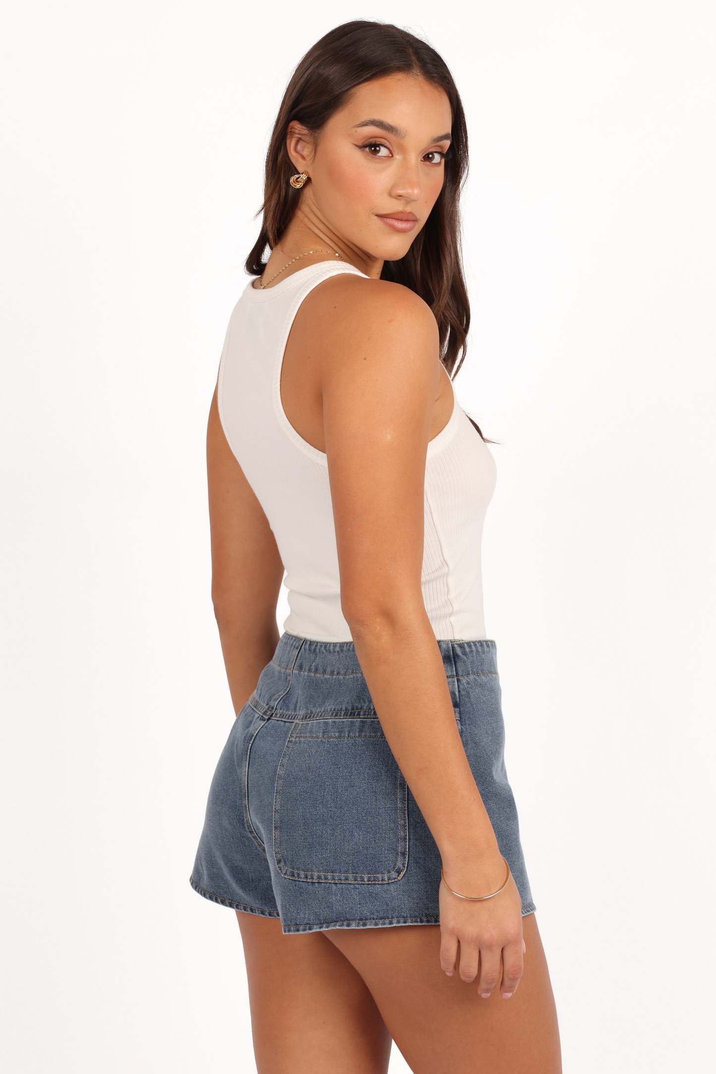 Ashton Denim Skort - Medium Wash-Sunny Prom