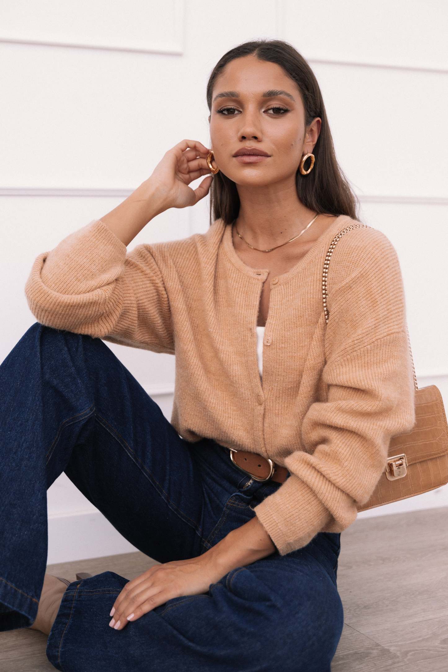 Astor Classic Button Up Cardigan - Caramel-Sunny Prom