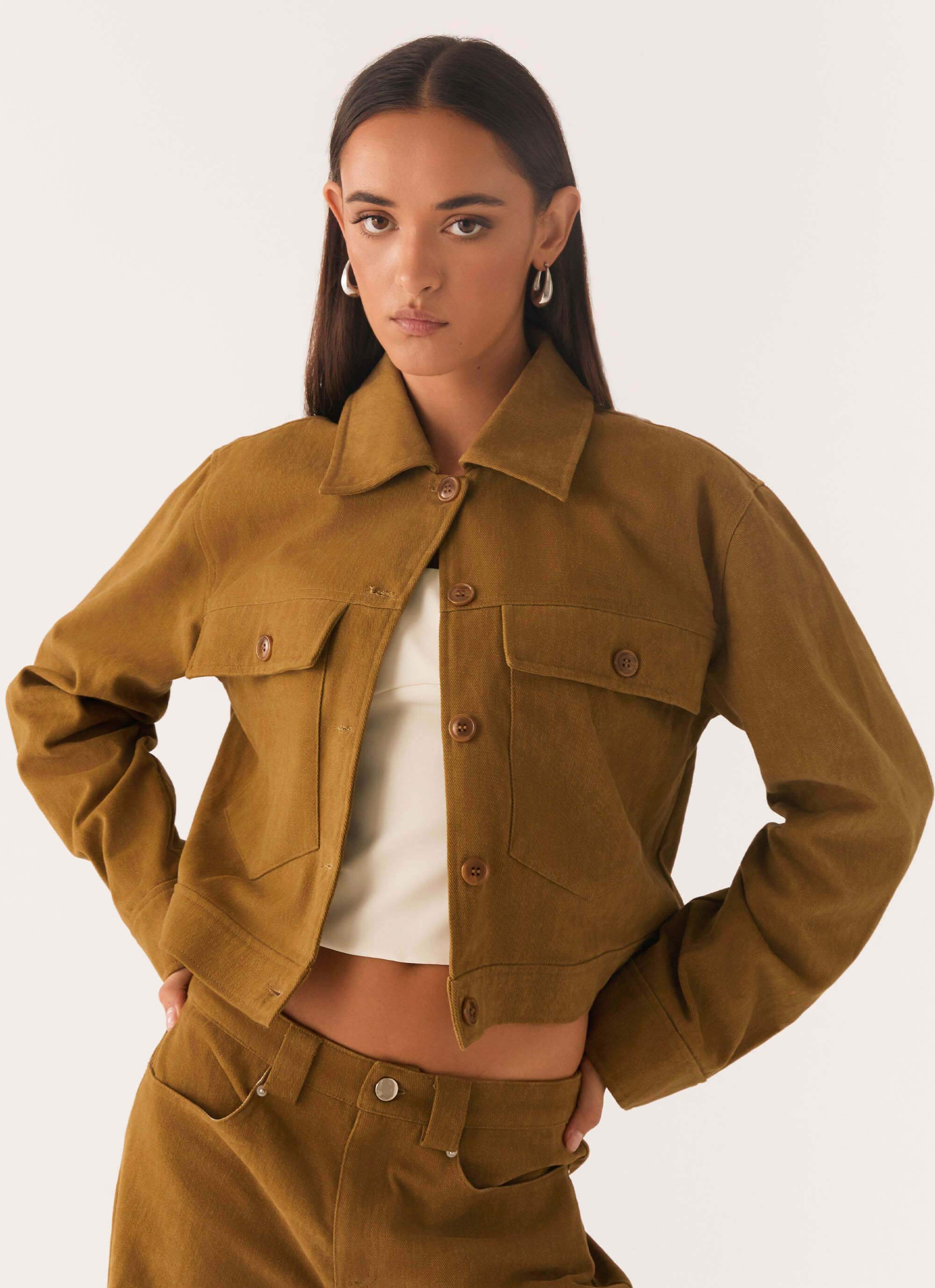 Avi Boxy Jacket - Brown-Sunny Prom. All rights reserved.