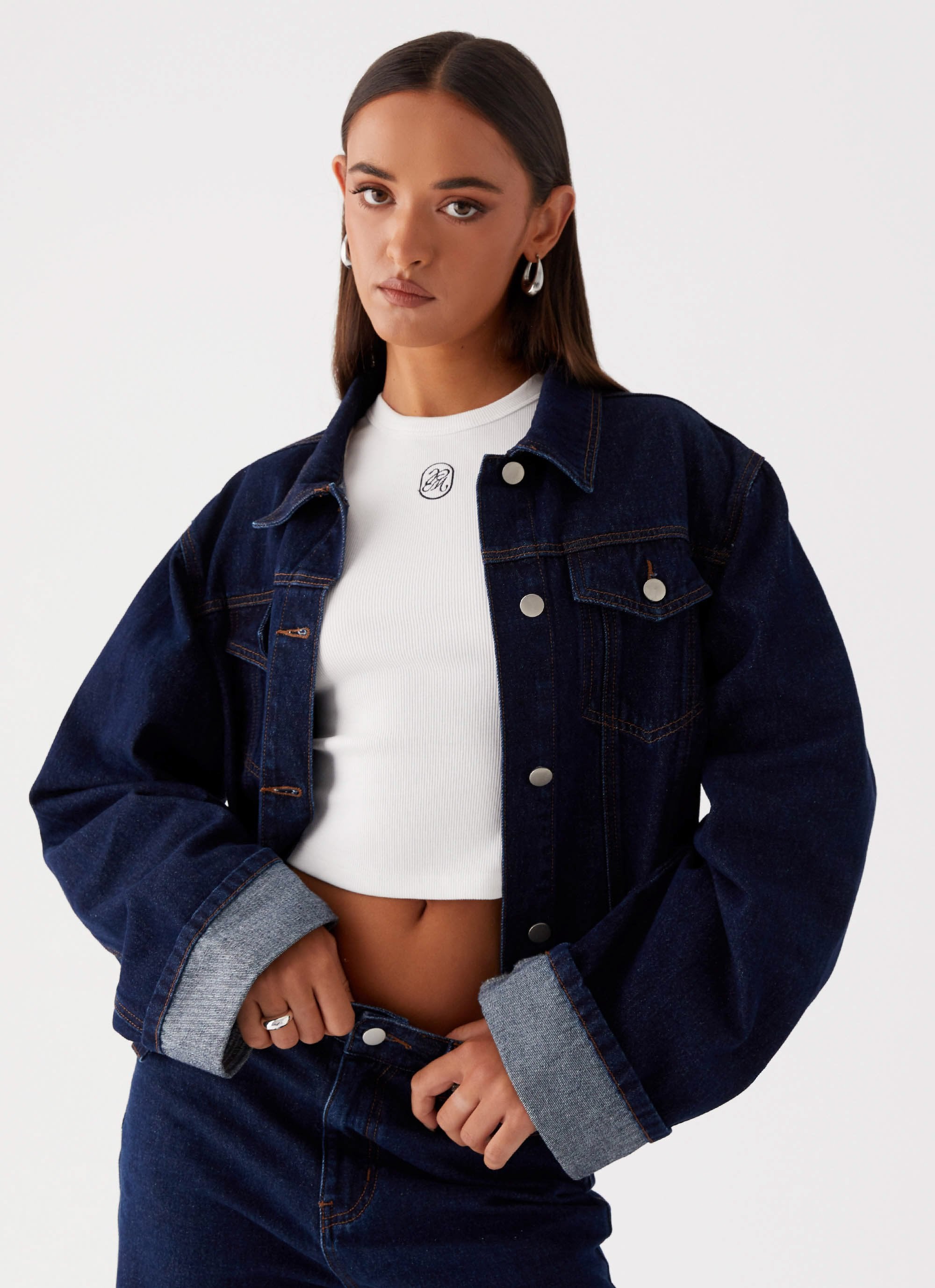 Back Again Oversized Denim Jacket - Blue-Sunny Prom. All rights reserved.