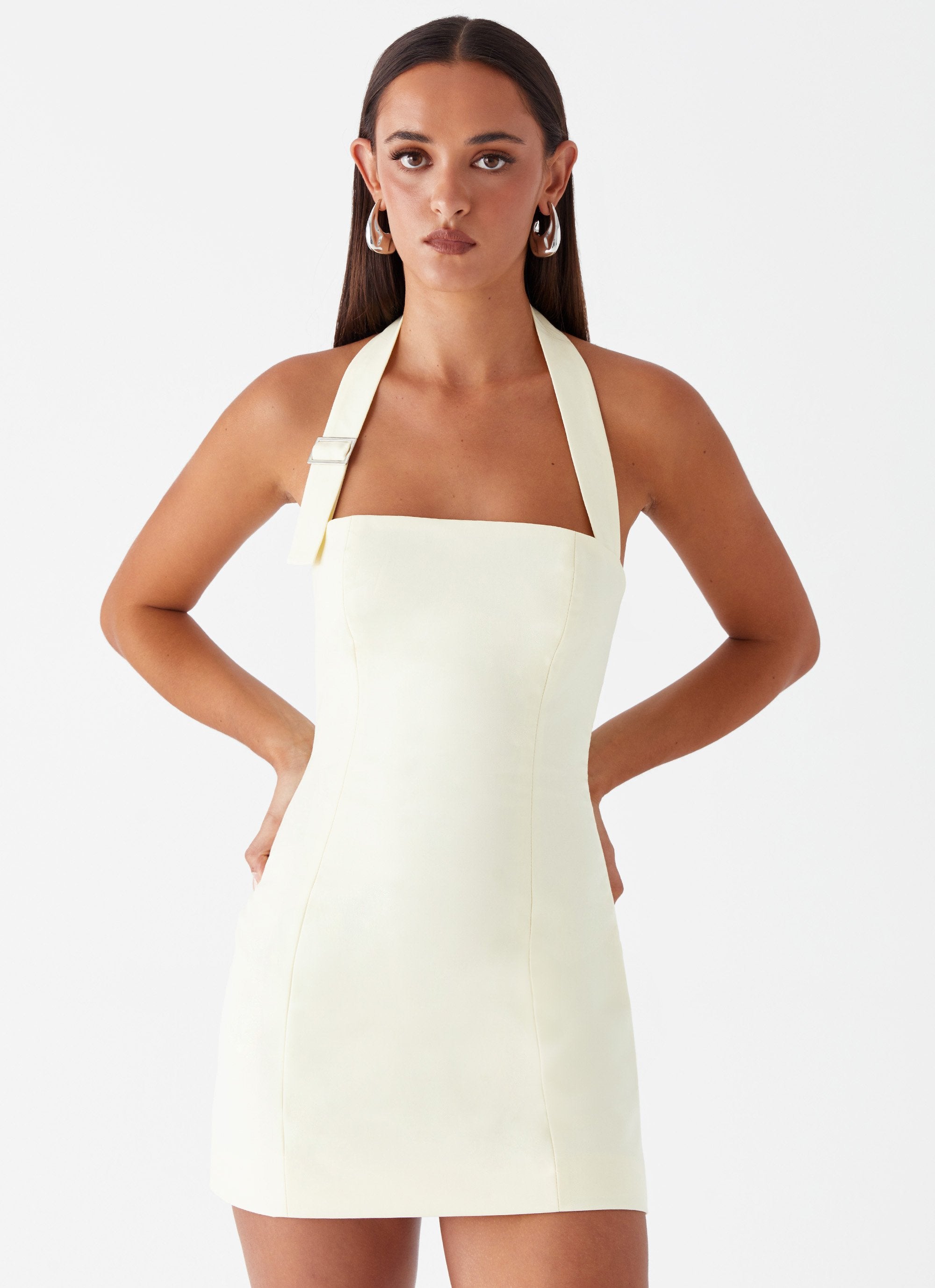 Bianca Halter Dress - Yellow-Sunny Prom. All rights reserved.