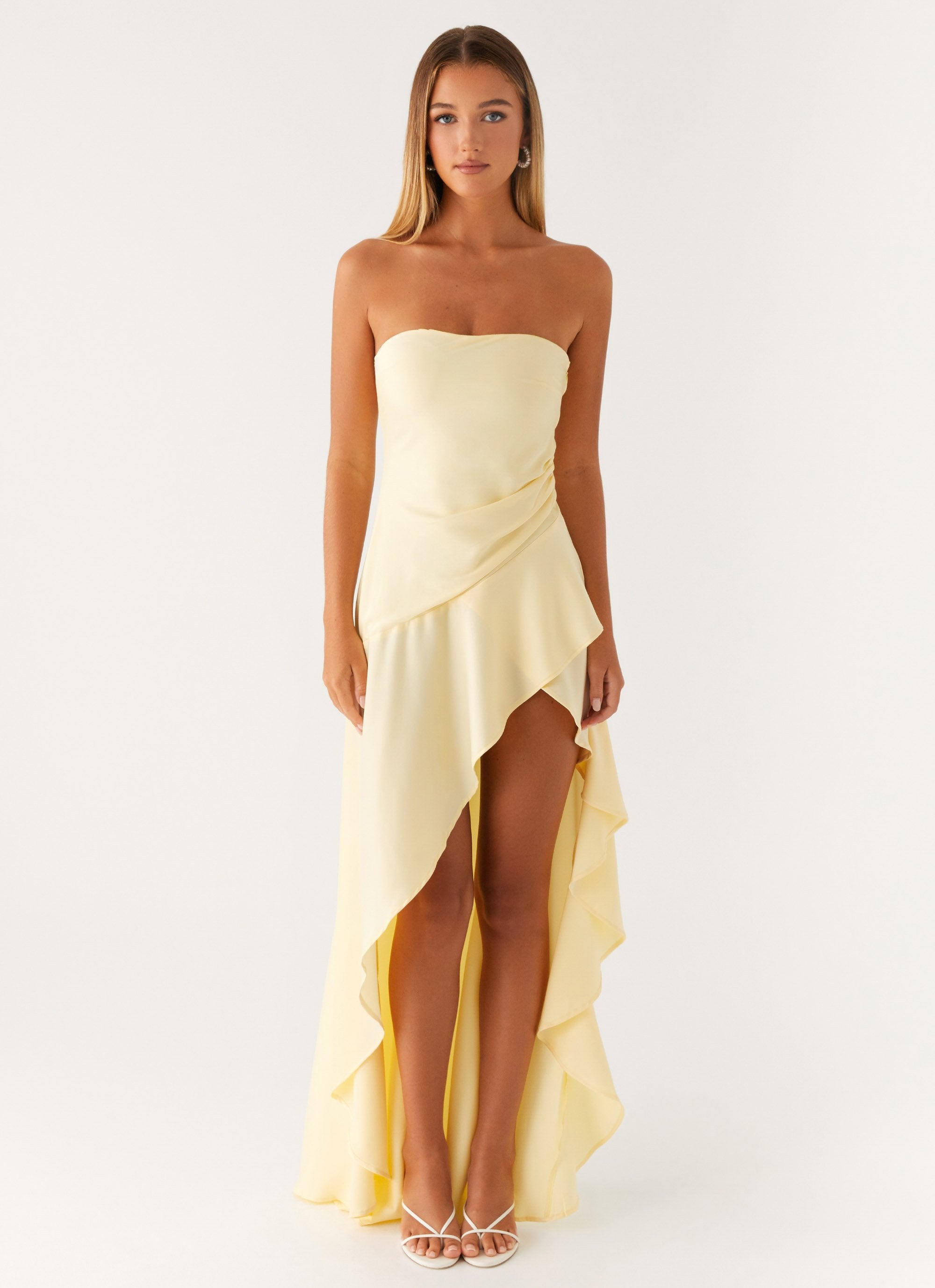 Bodie Maxi Dress - Pastel Yellow-Sunny Prom. All rights reserved.
