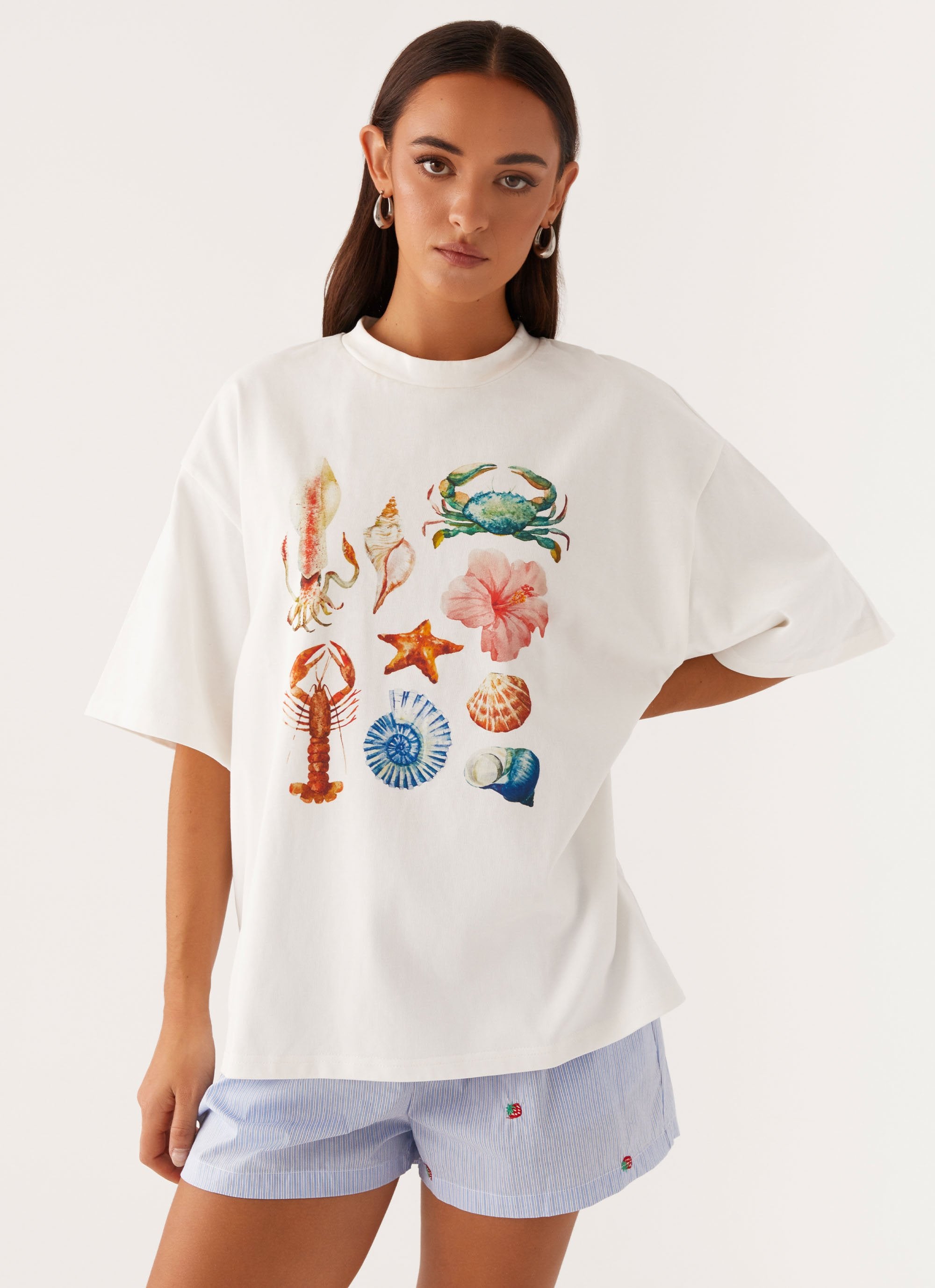 Born to Have Fun Oversized Tee - White-Sunny Prom. All rights reserved.