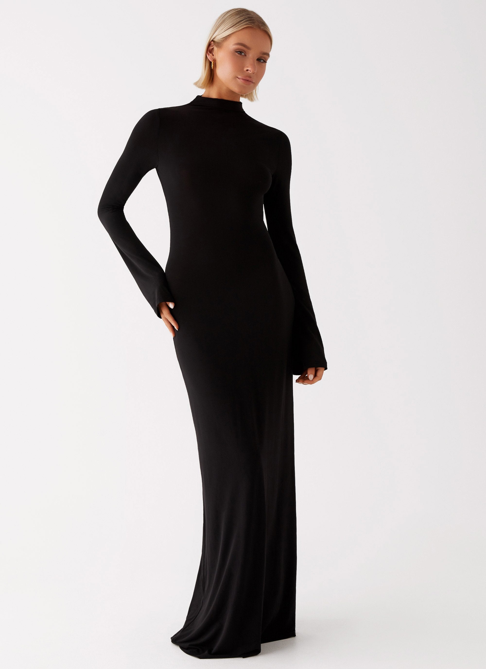 Brioni Long Sleeve Maxi Dress - Black-Sunny Prom. All rights reserved.