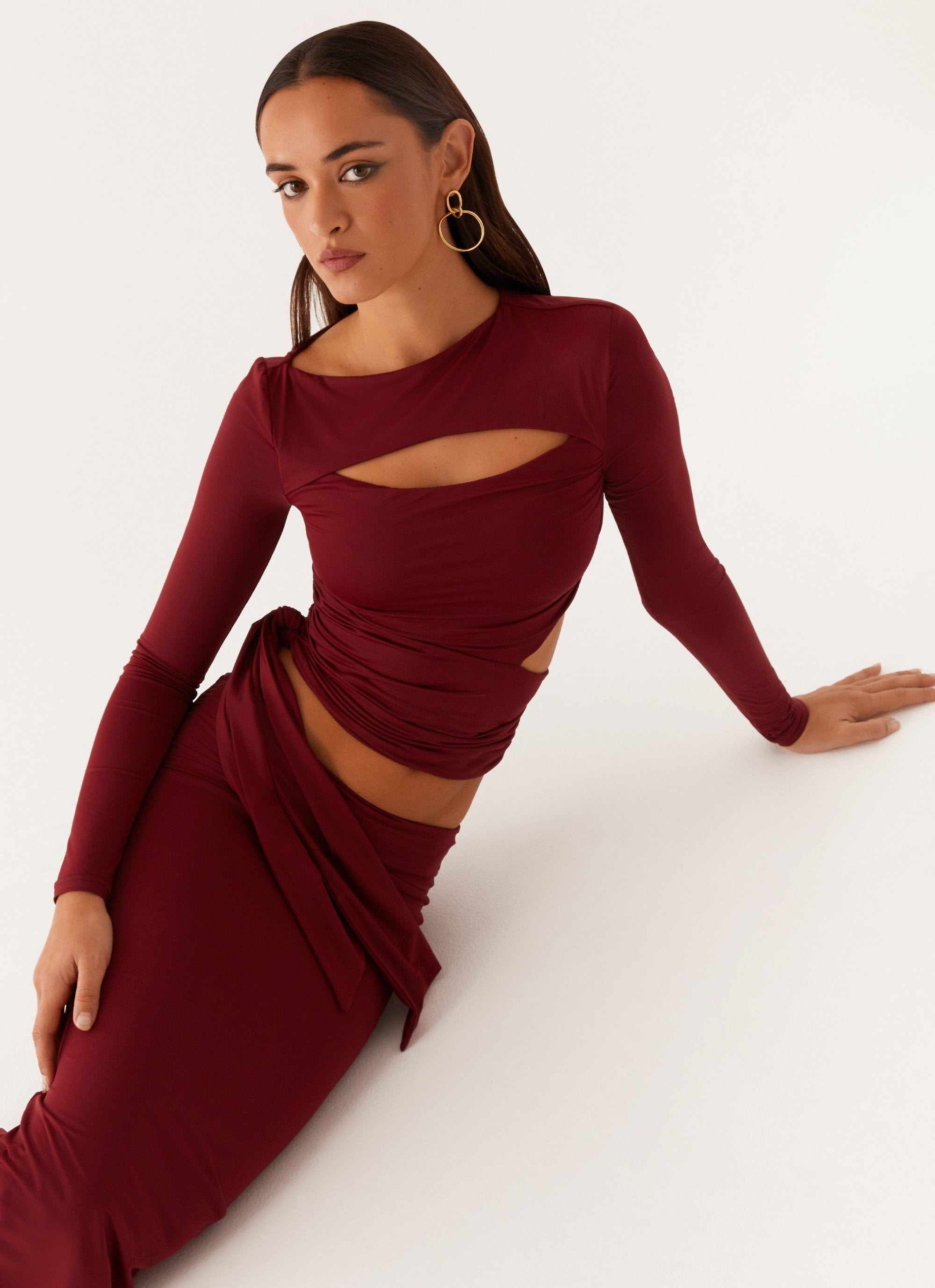 Capucine Wrap Top - Mulberry-Sunny Prom. All rights reserved.