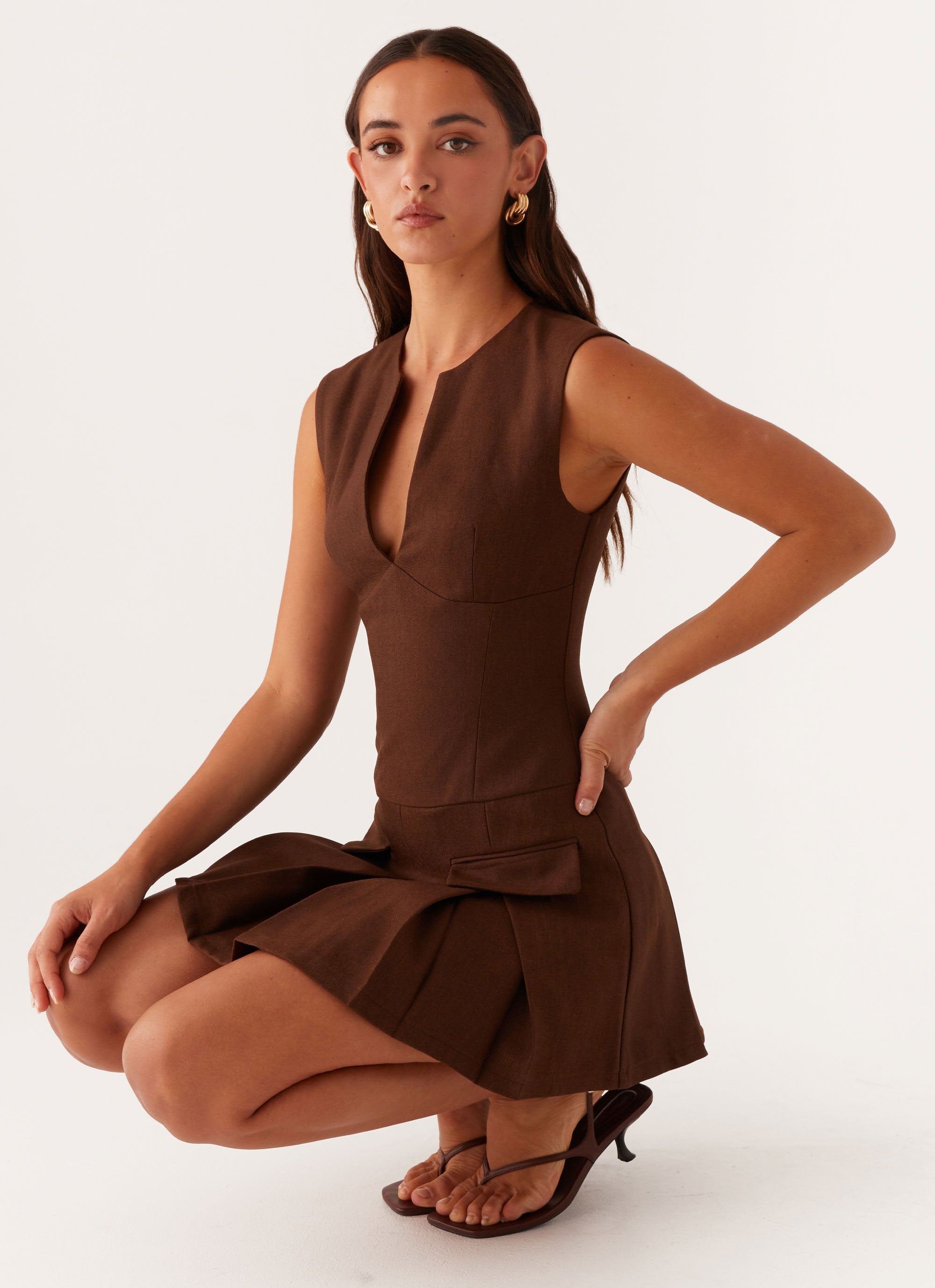 Cassia Mini Dress - Brown-Sunny Prom. All rights reserved.