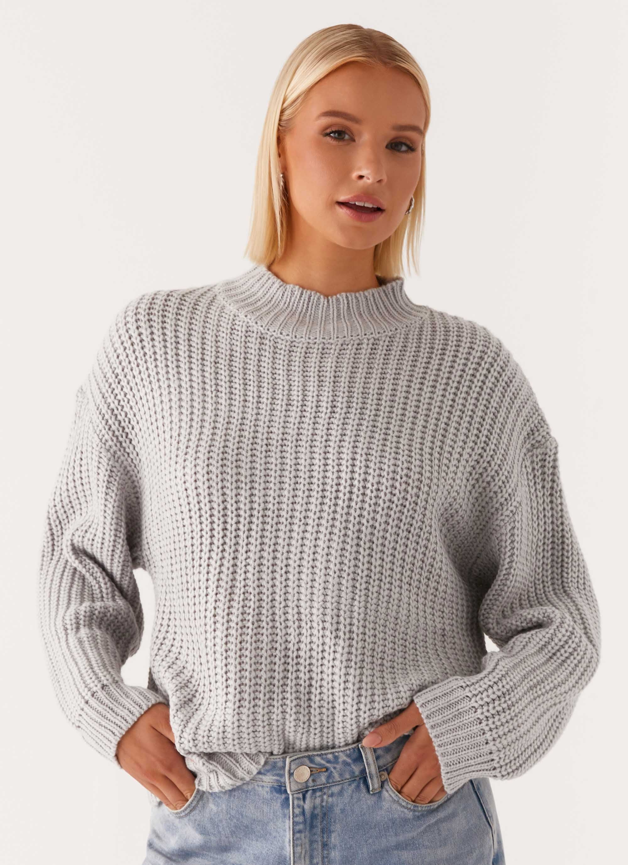 Chester Knit Sweater - Grey-Sunny Prom. All rights reserved.