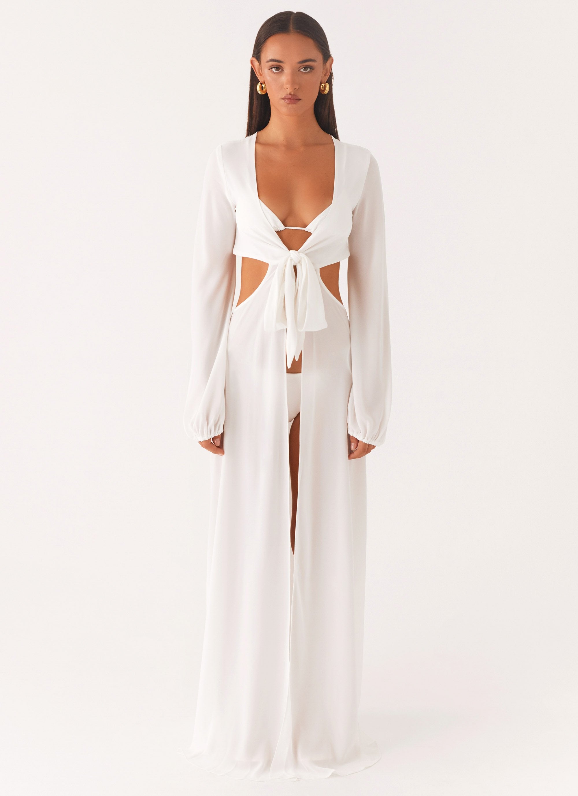 Coastal Maxi Dress - White-Sunny Prom. All rights reserved.