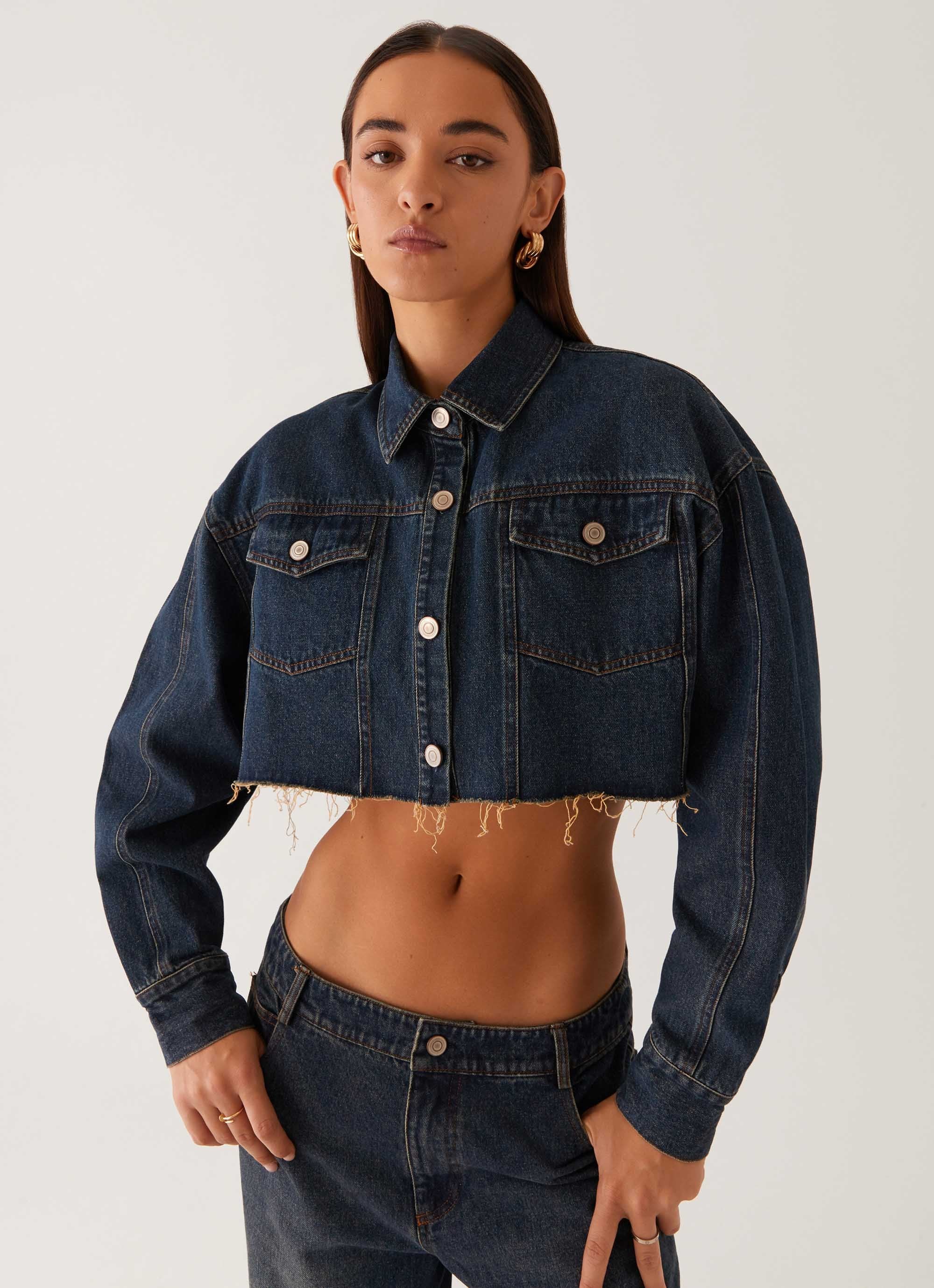 Colorado Cropped Jacket - Blue-Sunny Prom. All rights reserved.