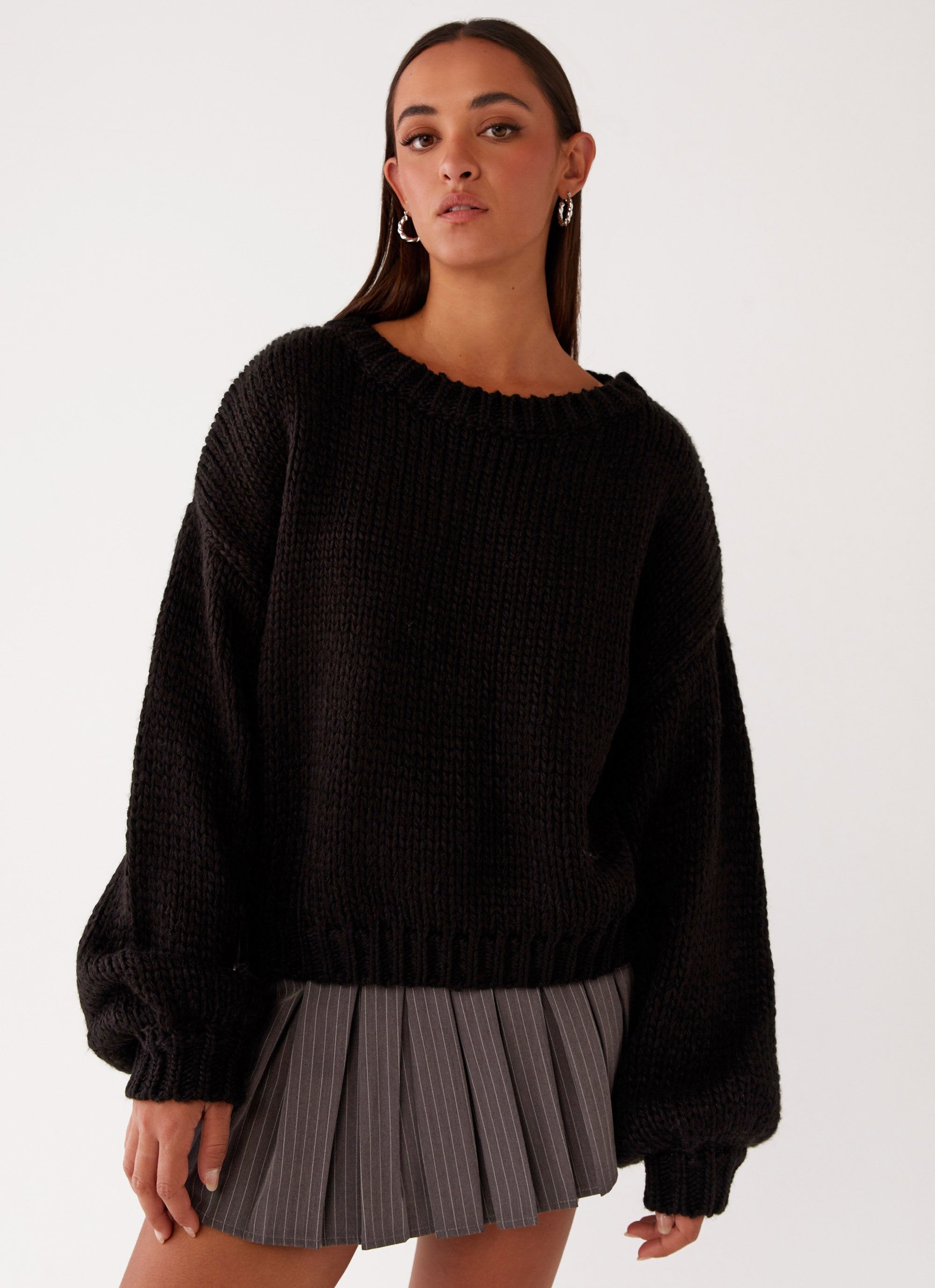 Costella Knit Sweater - Black-Sunny Prom. All rights reserved.