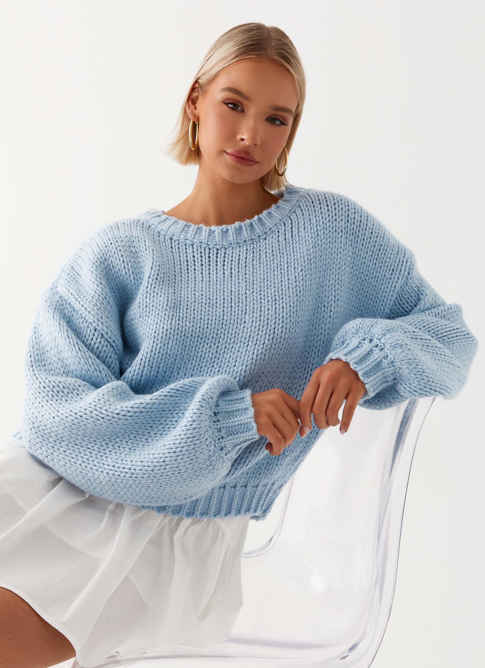 Costella Knit Sweater - Blue-Sunny Prom. All rights reserved.