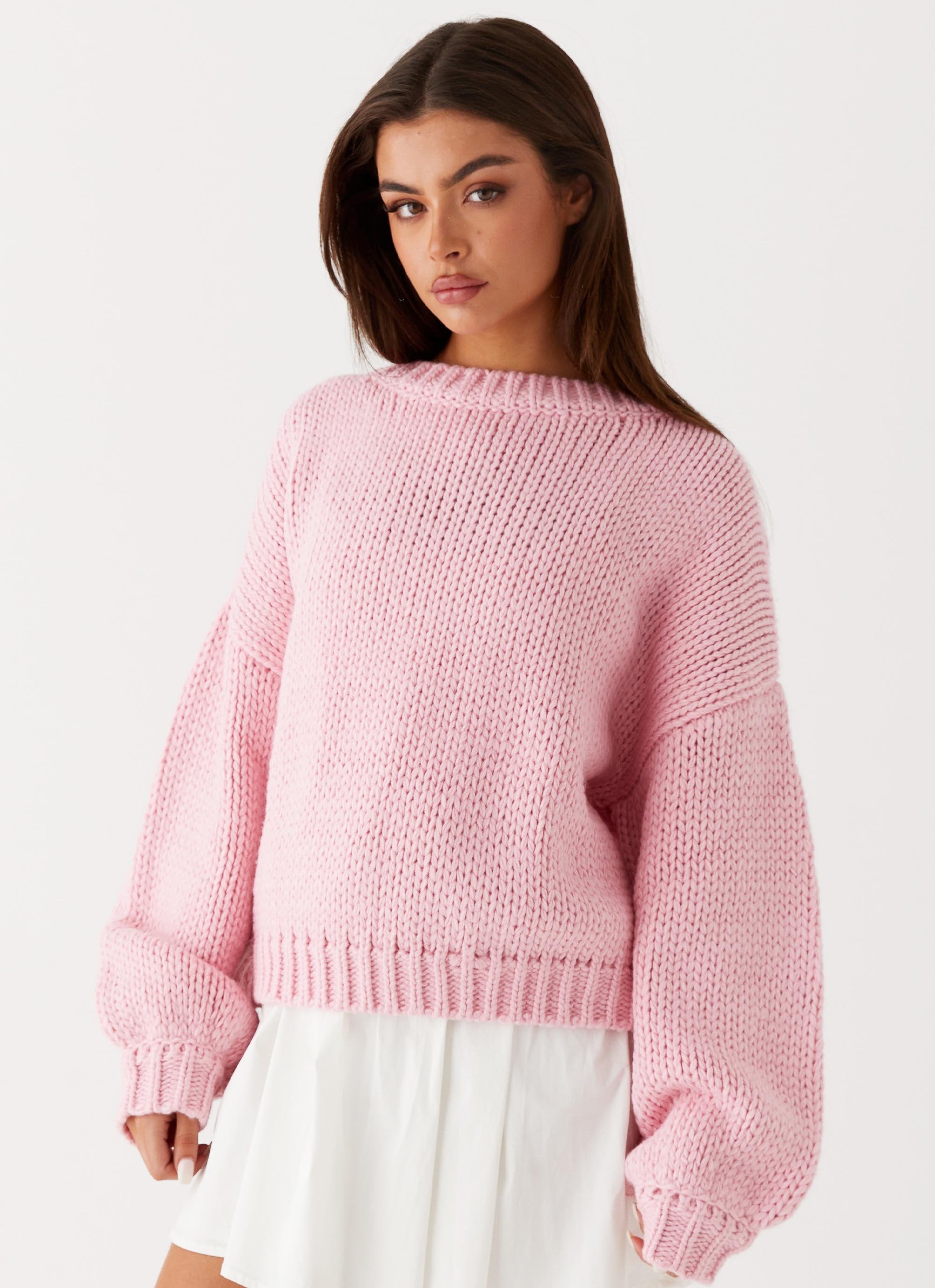 Costella Knit Sweater - Pink-Sunny Prom. All rights reserved.
