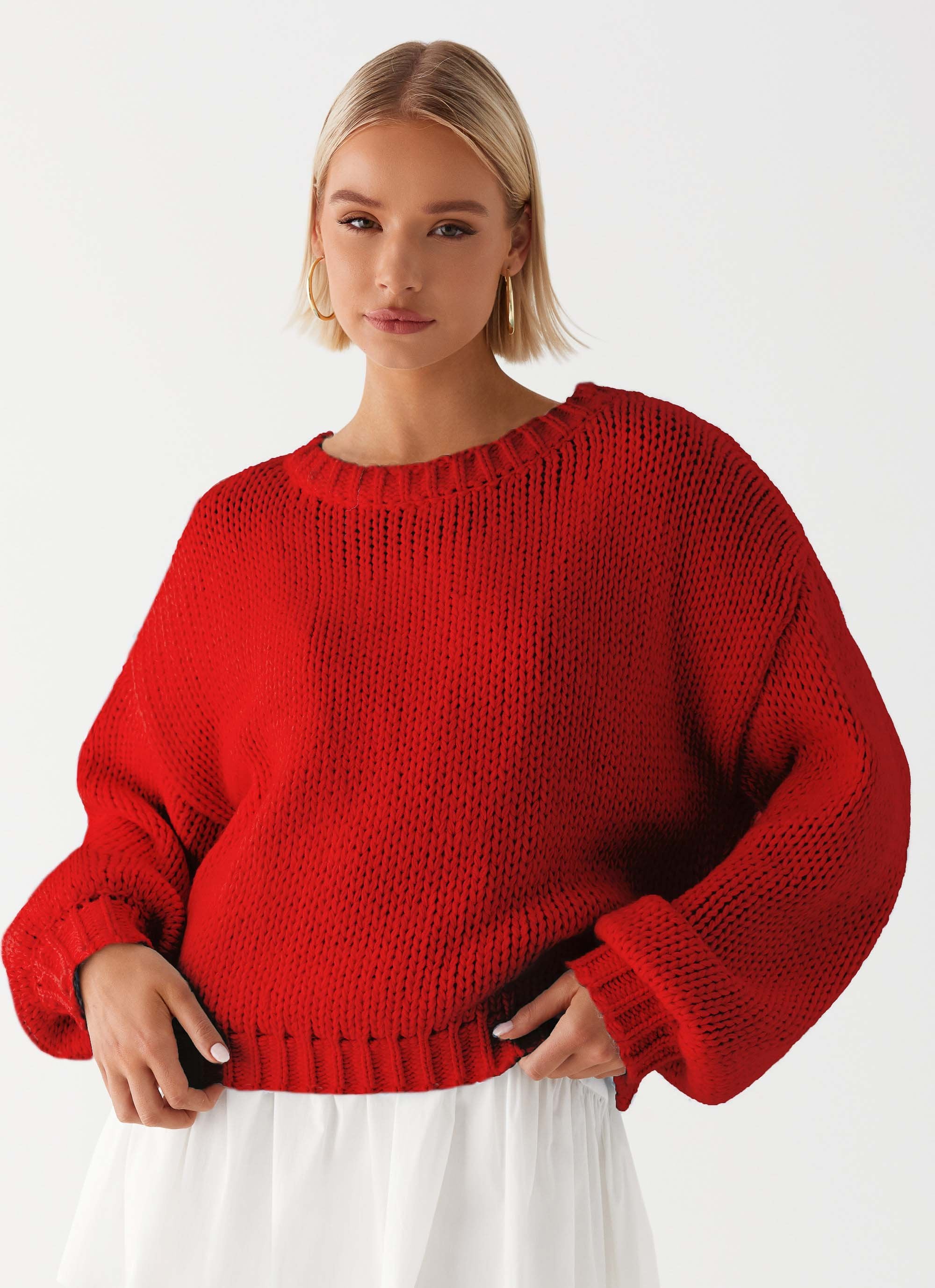 Costella Knit Sweater - Red-Sunny Prom. All rights reserved.