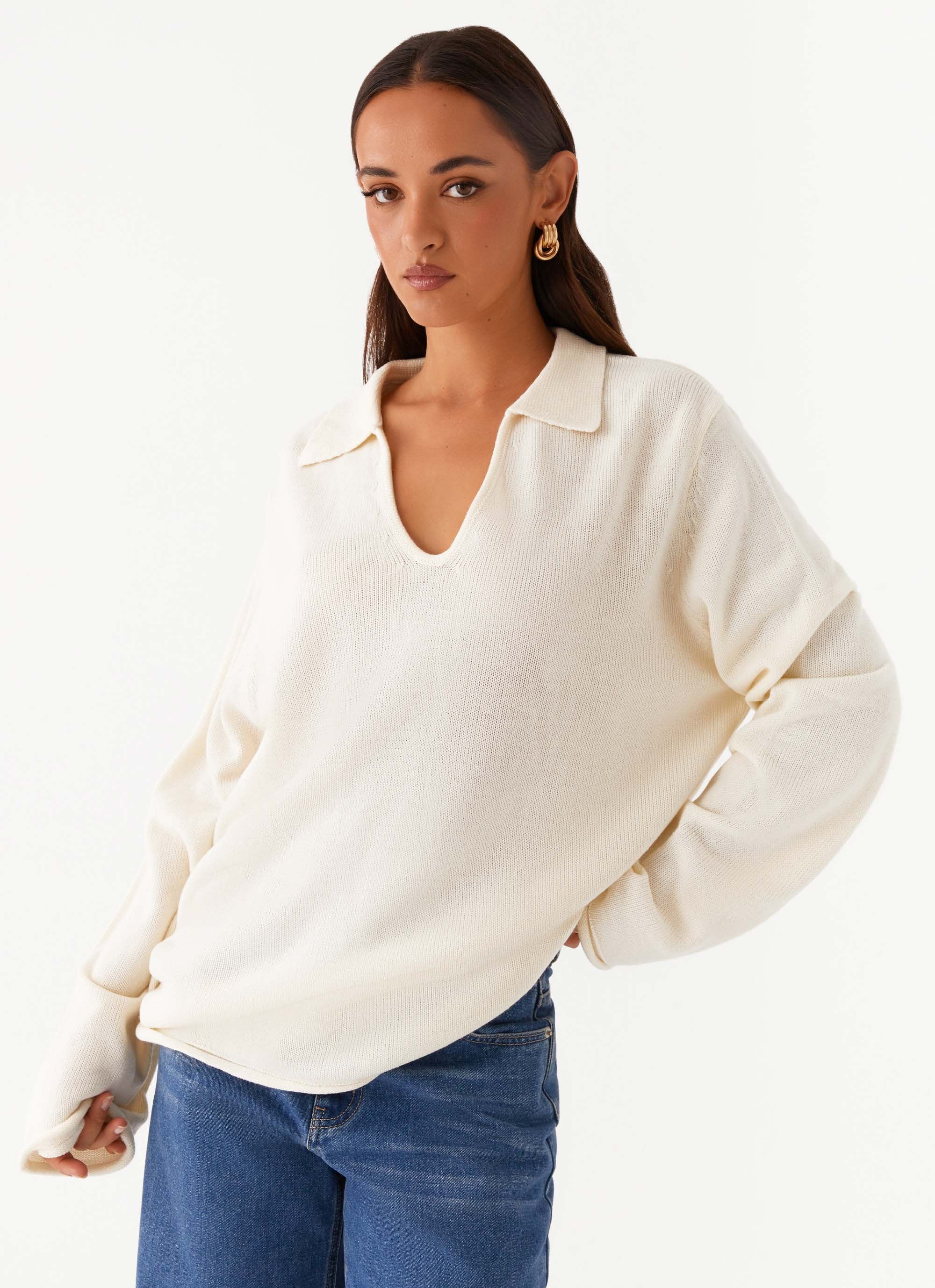 Deena Knit Sweater - White-Sunny Prom. All rights reserved.