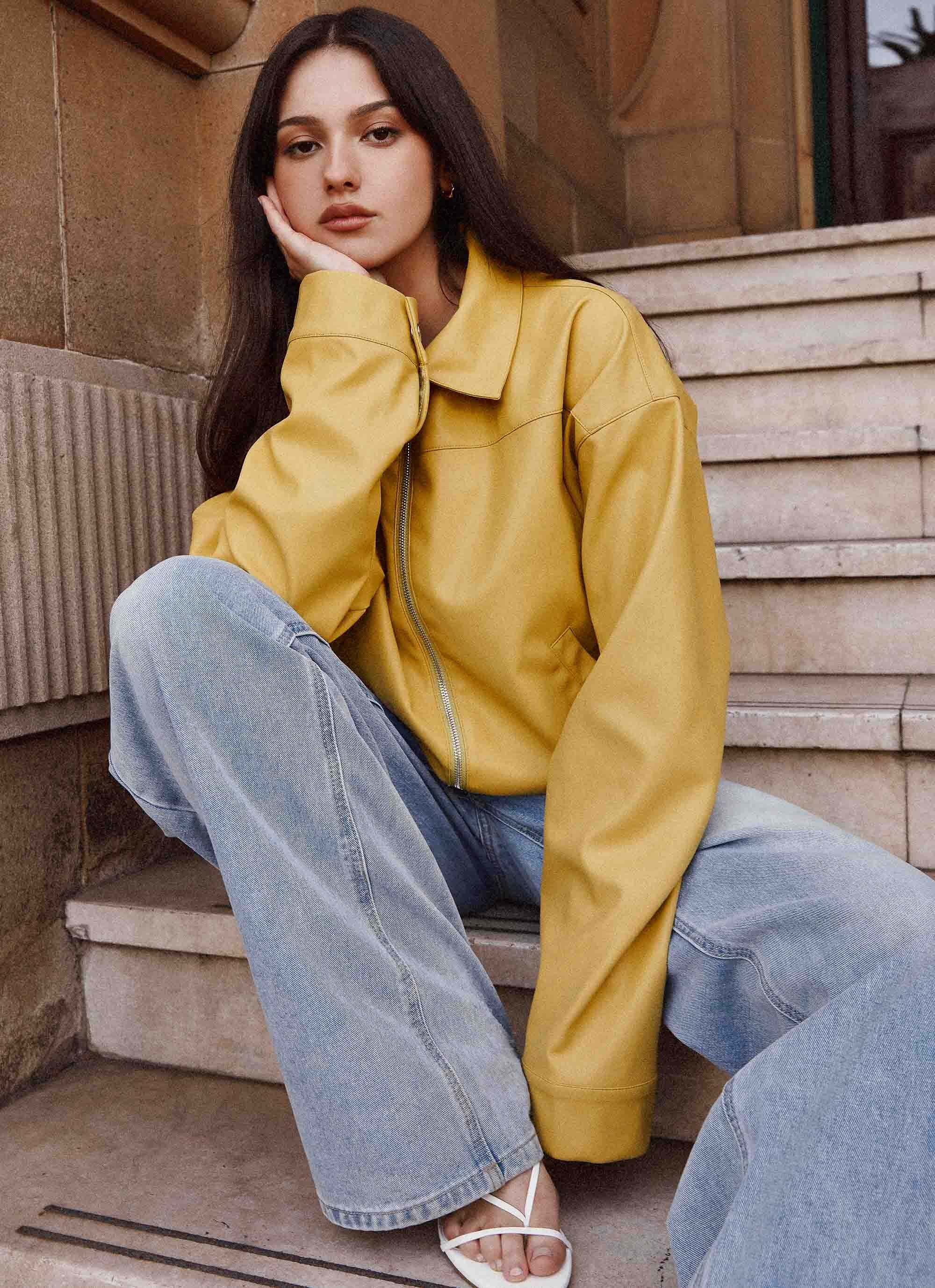 Elara Oversized Jacket - Yellow-Sunny Prom. All rights reserved.