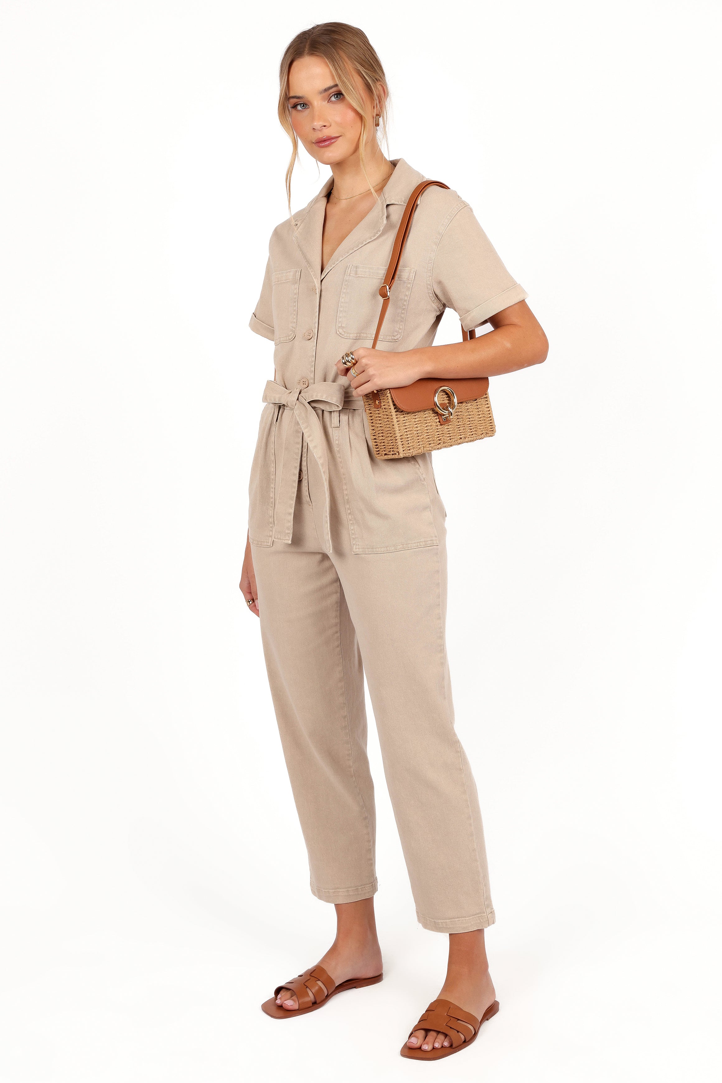 Eleni Jumpsuit - Khaki-Sunny Prom
