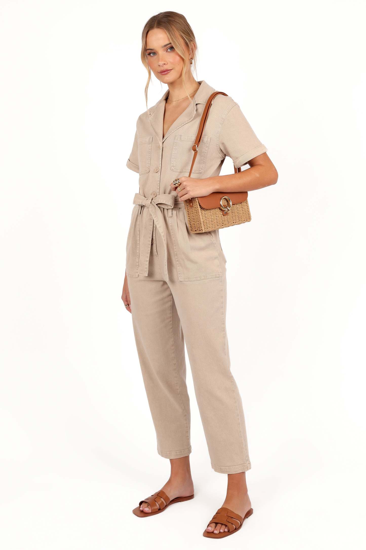 Eleni Jumpsuit - Khaki-Sunny Prom