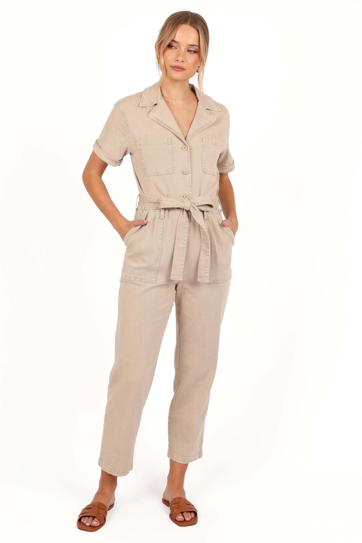 Eleni Jumpsuit - Khaki-Sunny Prom