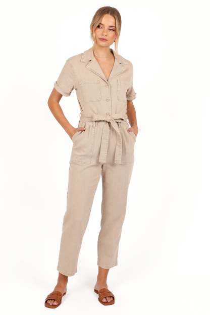 Eleni Jumpsuit - Khaki-Sunny Prom