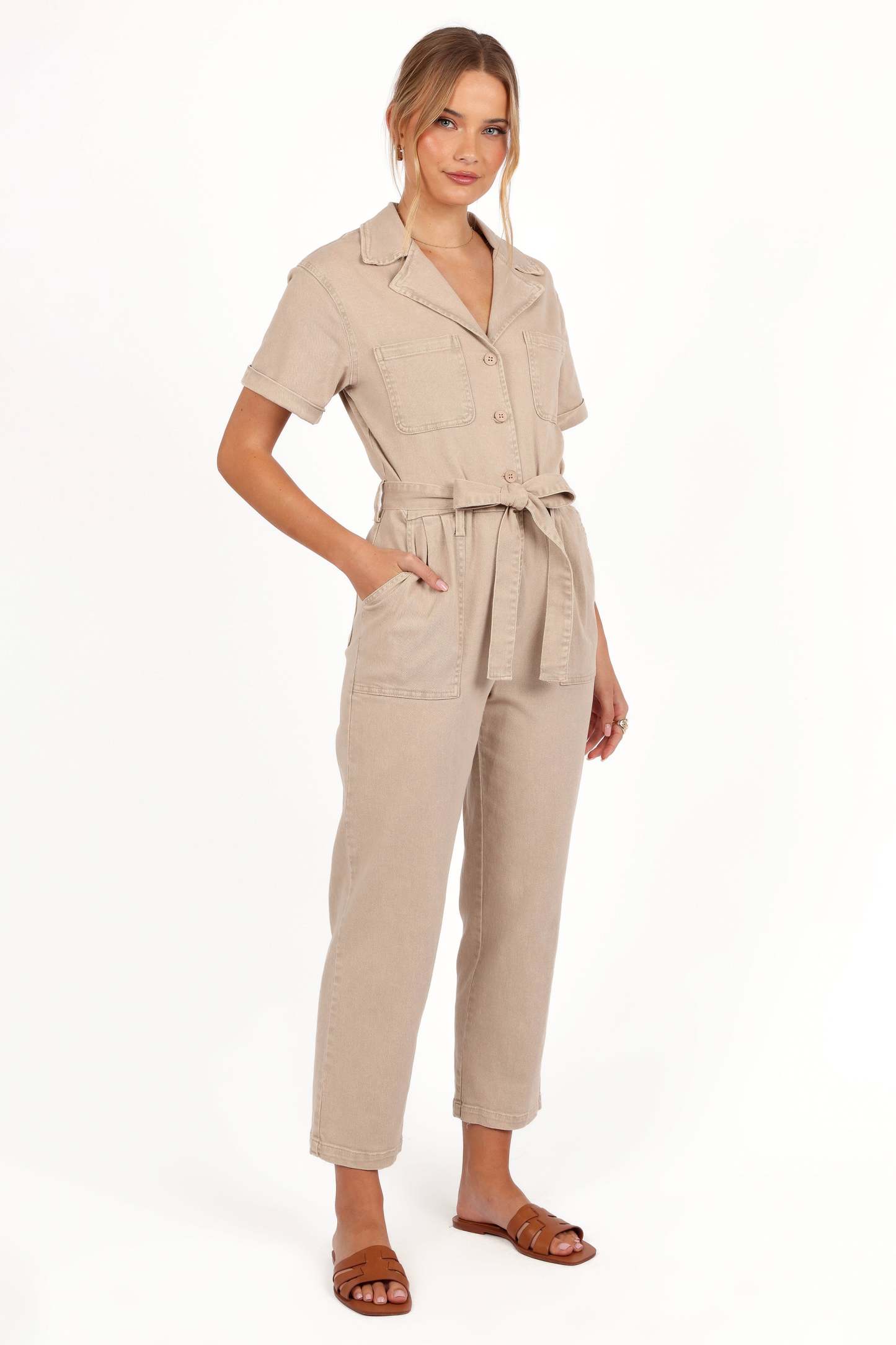 Eleni Jumpsuit - Khaki-Sunny Prom