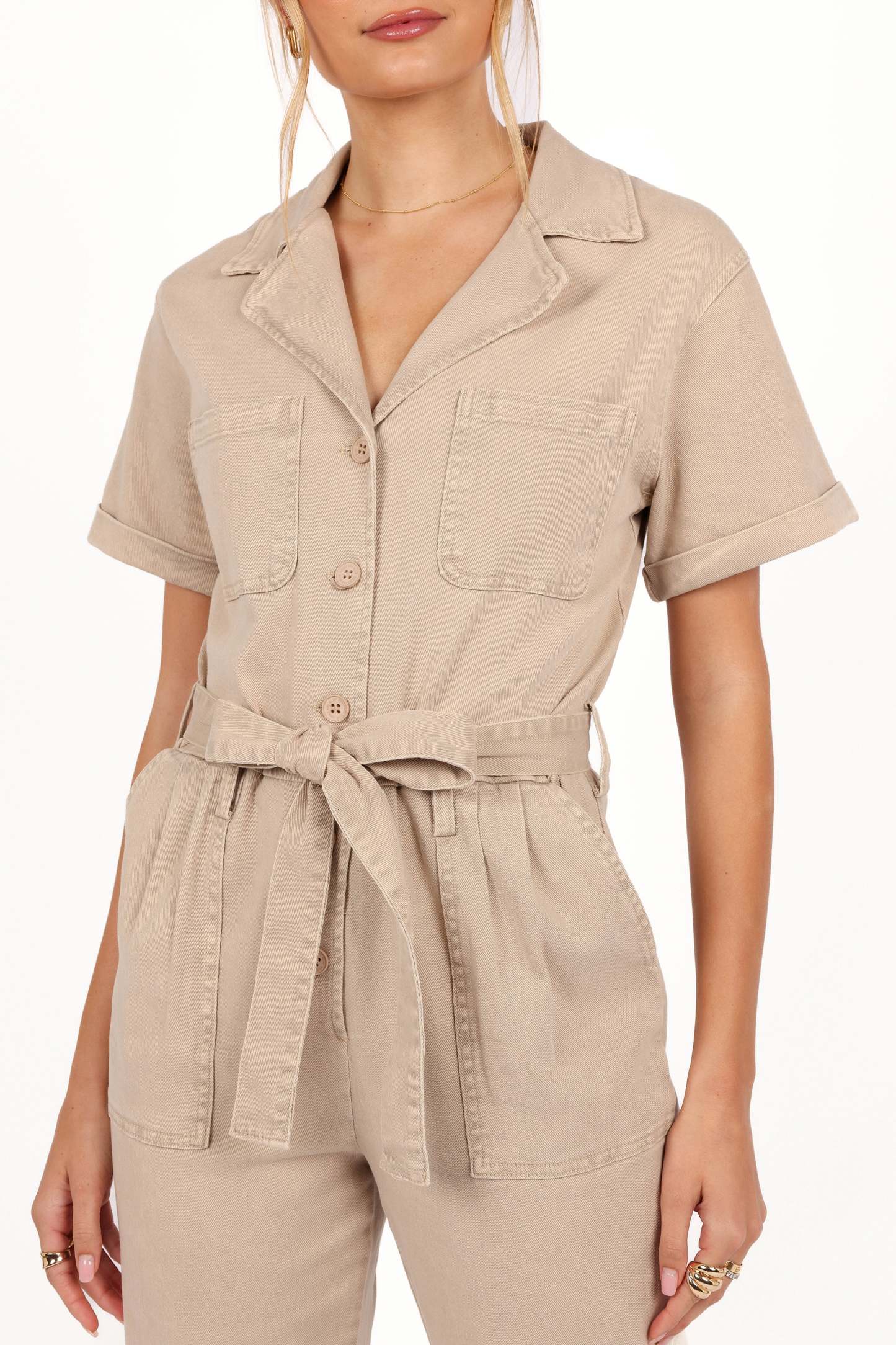Eleni Jumpsuit - Khaki-Sunny Prom