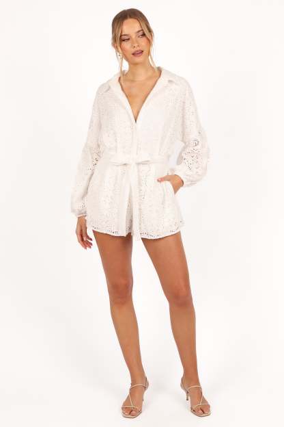 Ellia Romper - Off White-Sunny Prom