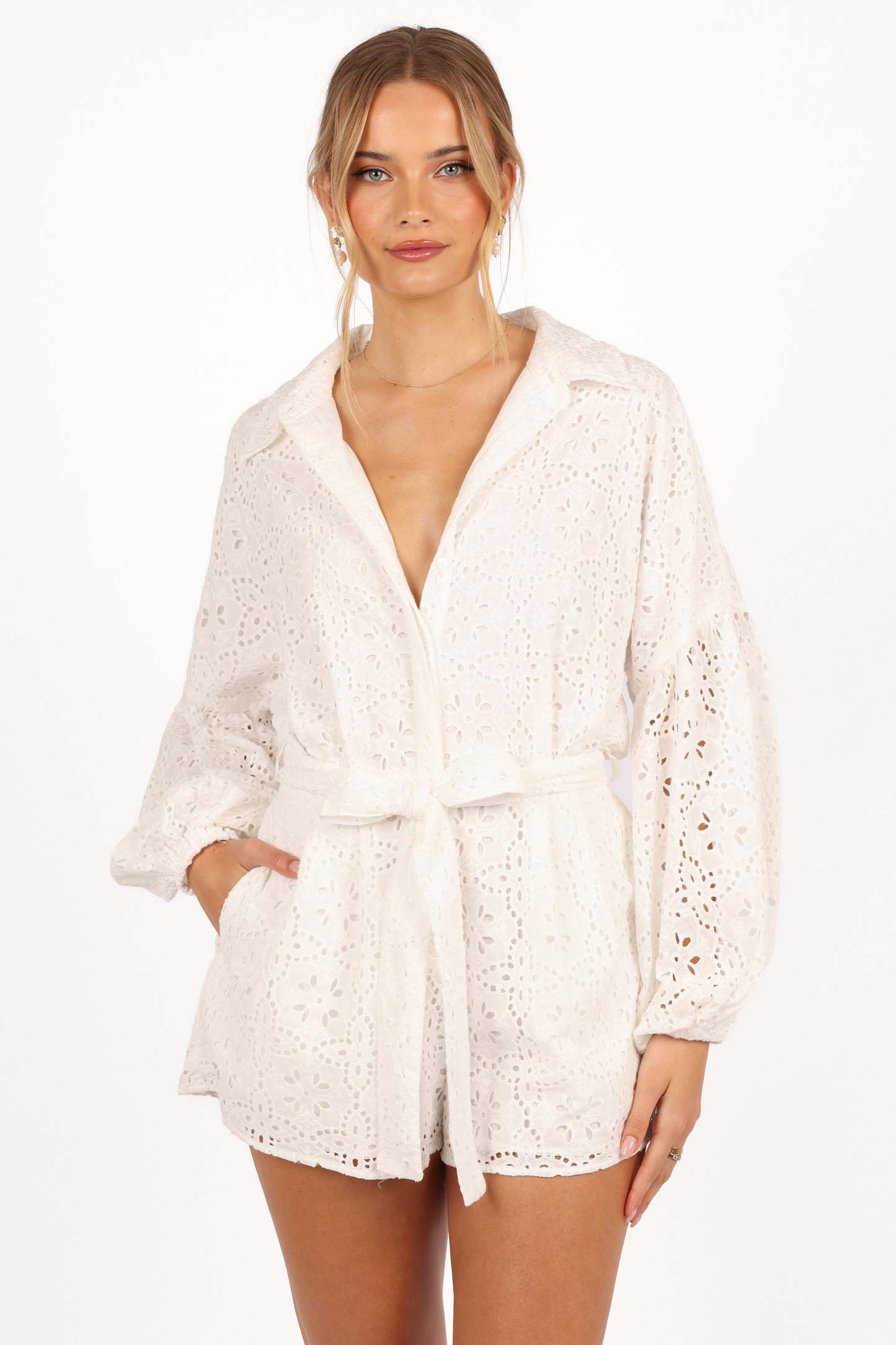 Ellia Romper - Off White-Sunny Prom