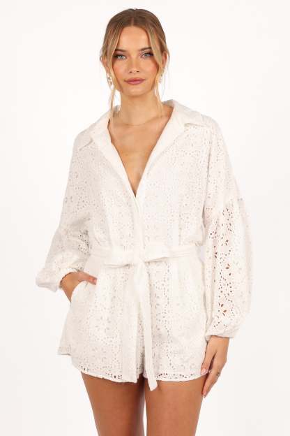 Ellia Romper - Off White-Sunny Prom