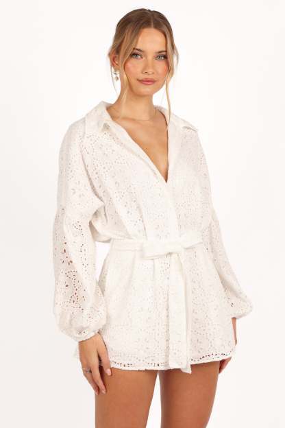 Ellia Romper - Off White-Sunny Prom
