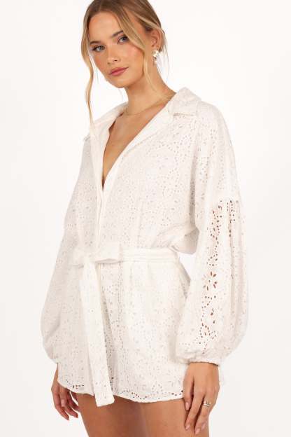Ellia Romper - Off White-Sunny Prom