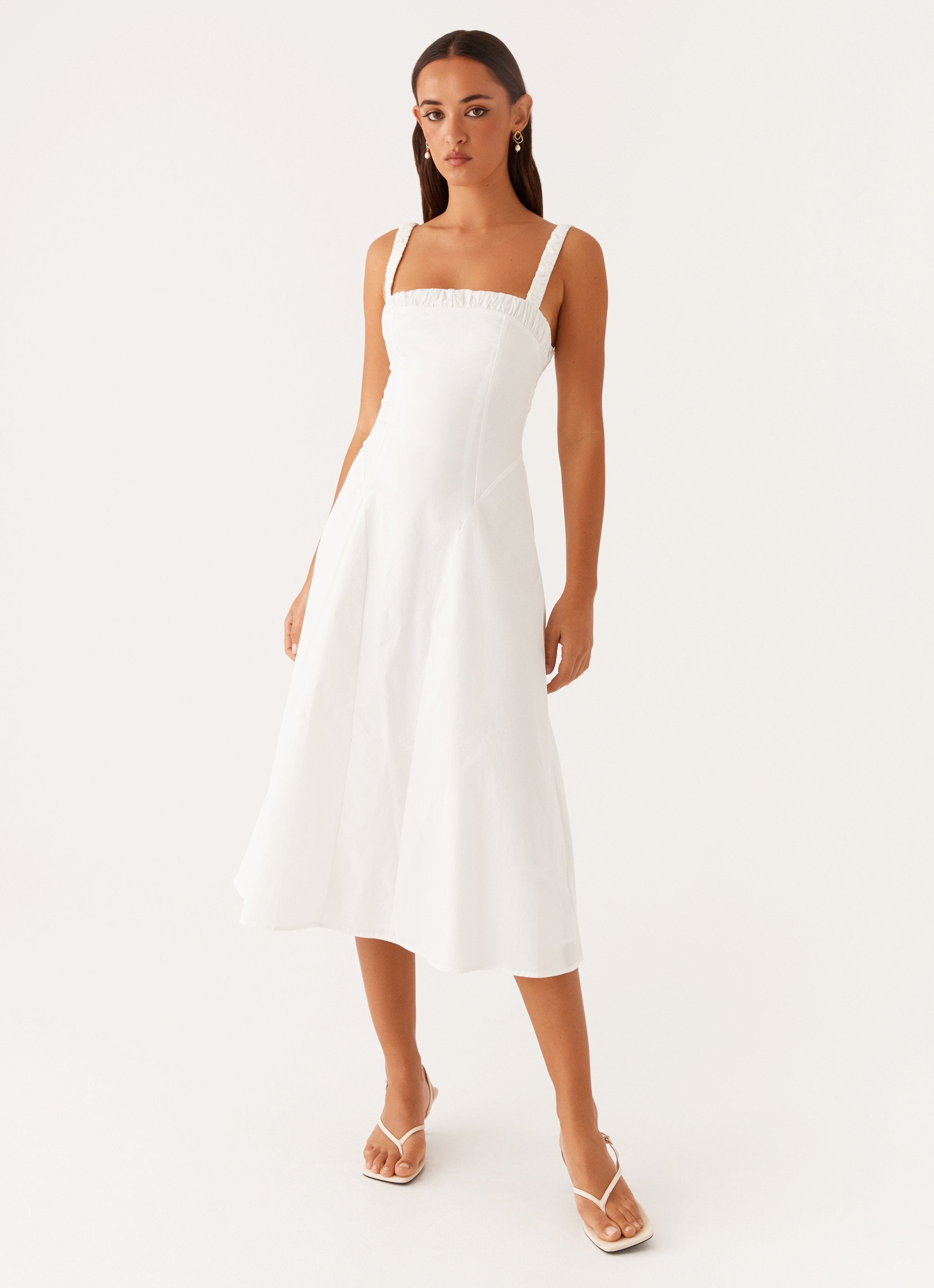 Enola Midi Dress - White-Sunny Prom. All rights reserved.