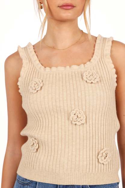Erin Knit Top - Oatmeal-Sunny Prom