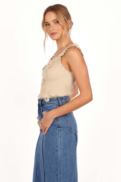 Erin Knit Top - Oatmeal-Sunny Prom
