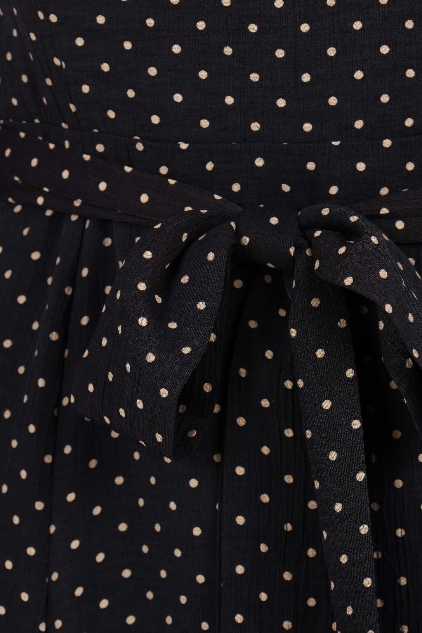 Ettie Long Sleeve Midi Dress - Black Polka Dot-Sunny Prom