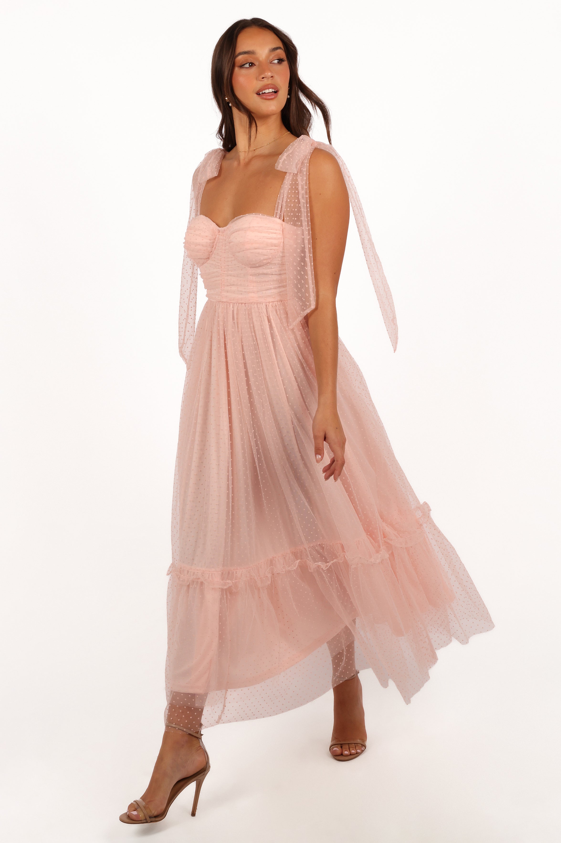 Floret Midi Dress - Petal Pink-Sunny Prom