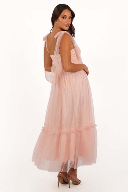Floret Midi Dress - Petal Pink-Sunny Prom