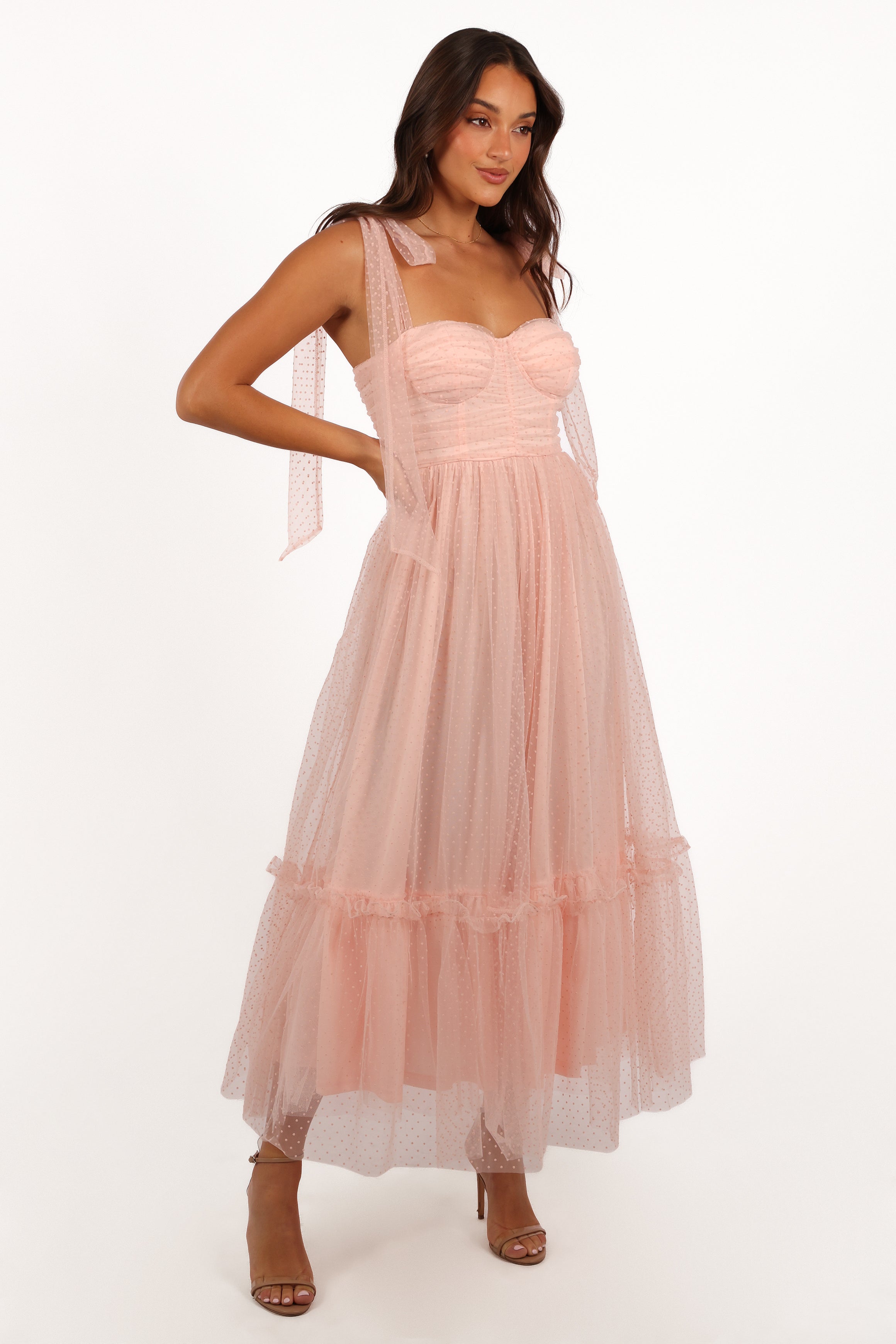 Floret Midi Dress - Petal Pink-Sunny Prom