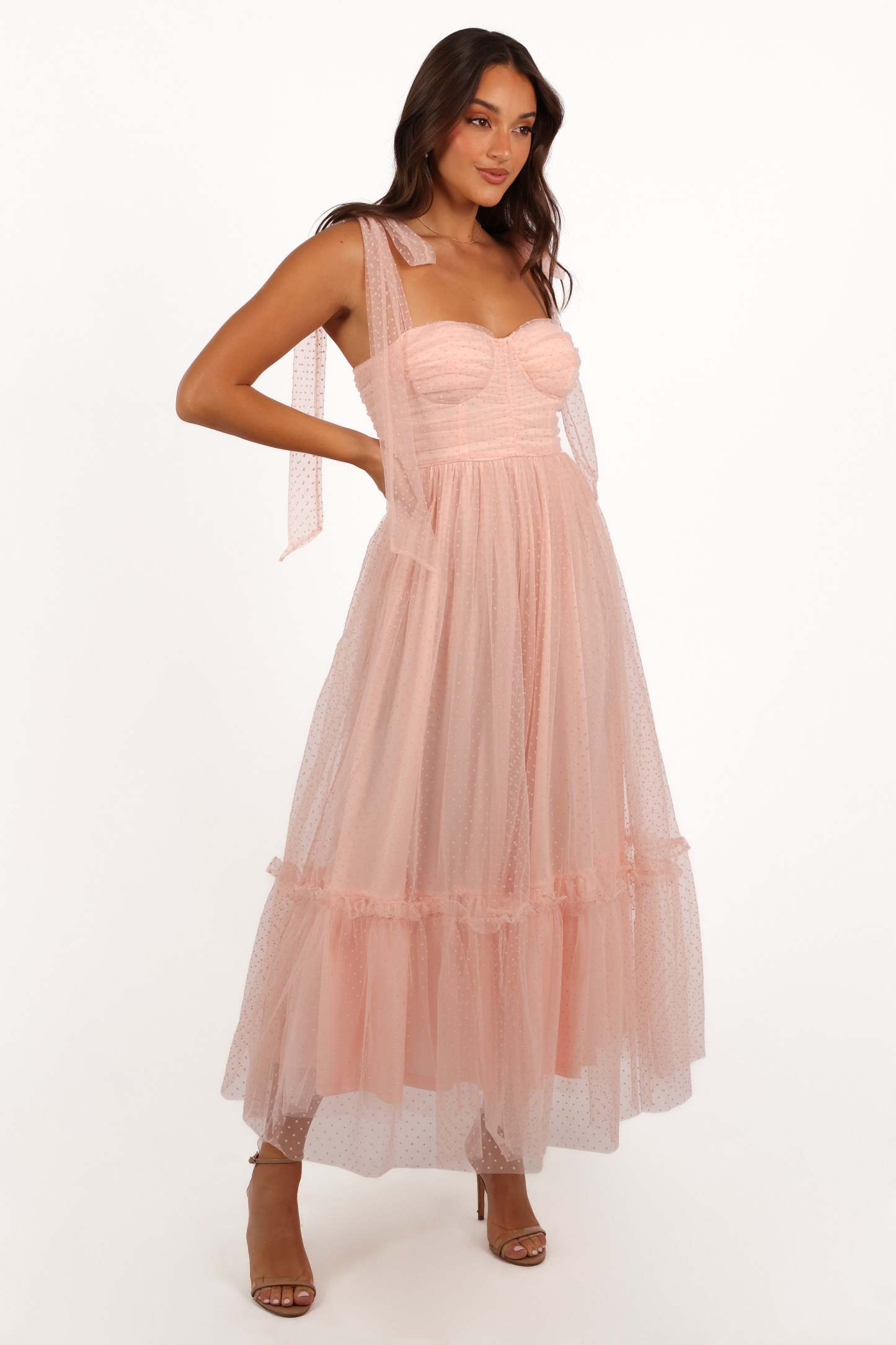 Floret Midi Dress - Petal Pink-Sunny Prom