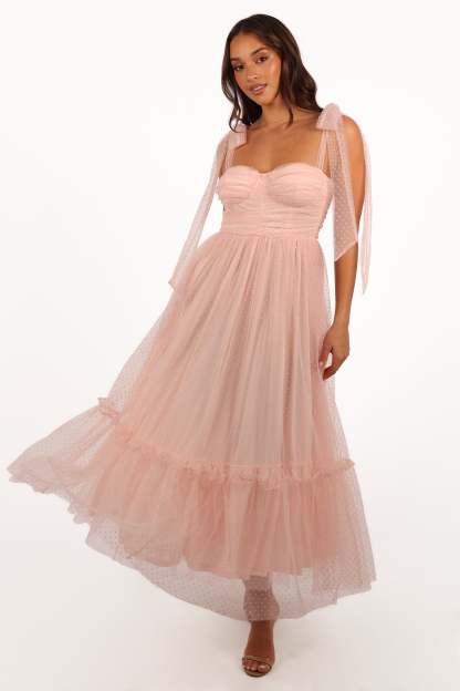 Floret Midi Dress - Petal Pink-Sunny Prom